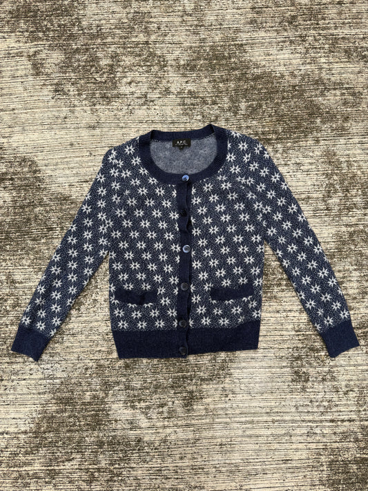 A.P.C. “Snowflake Jacquard” Wool Cardigan