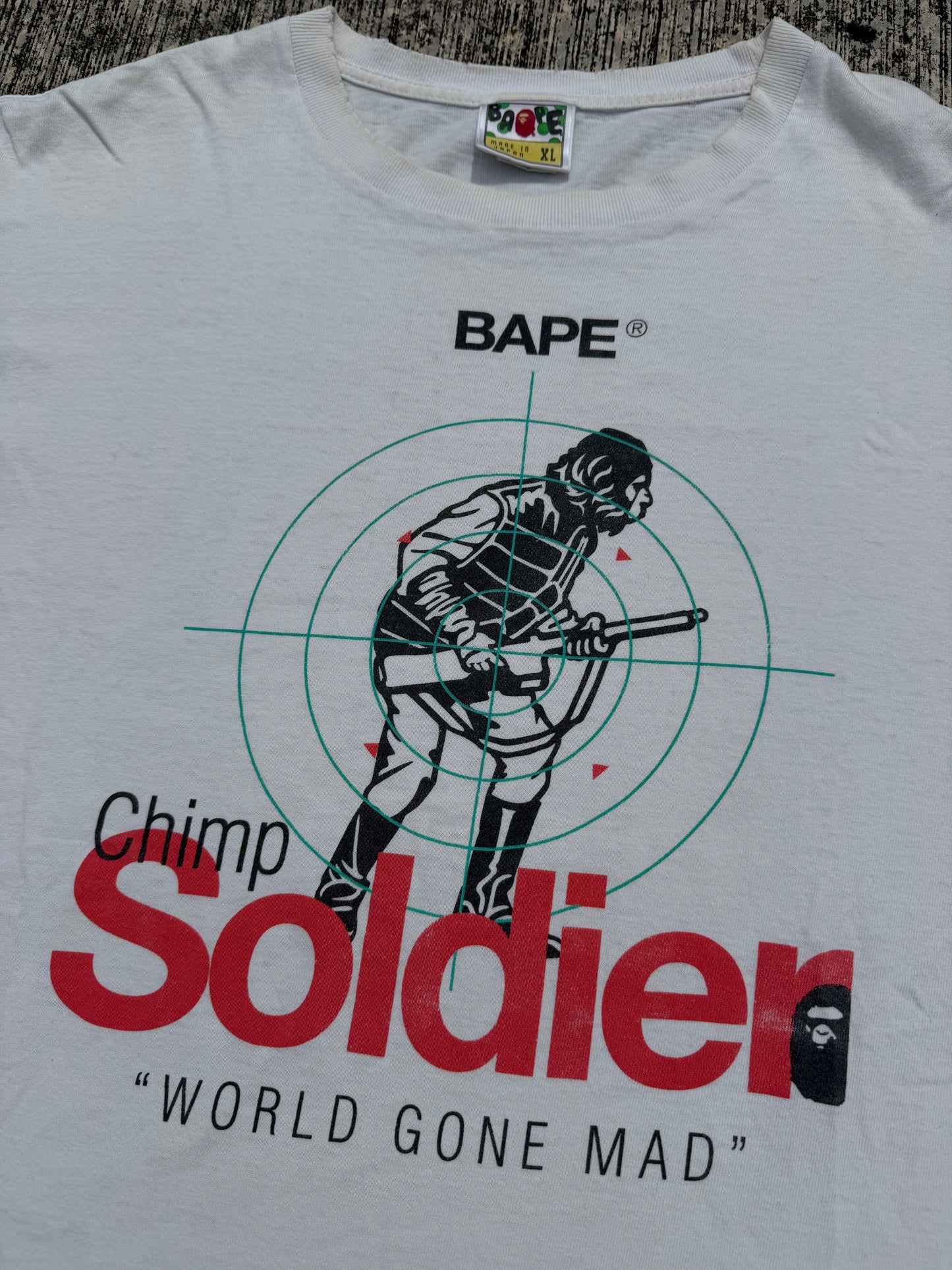 A Bathing Ape “Chimp Soldier – World Gone Mad” Tshirt