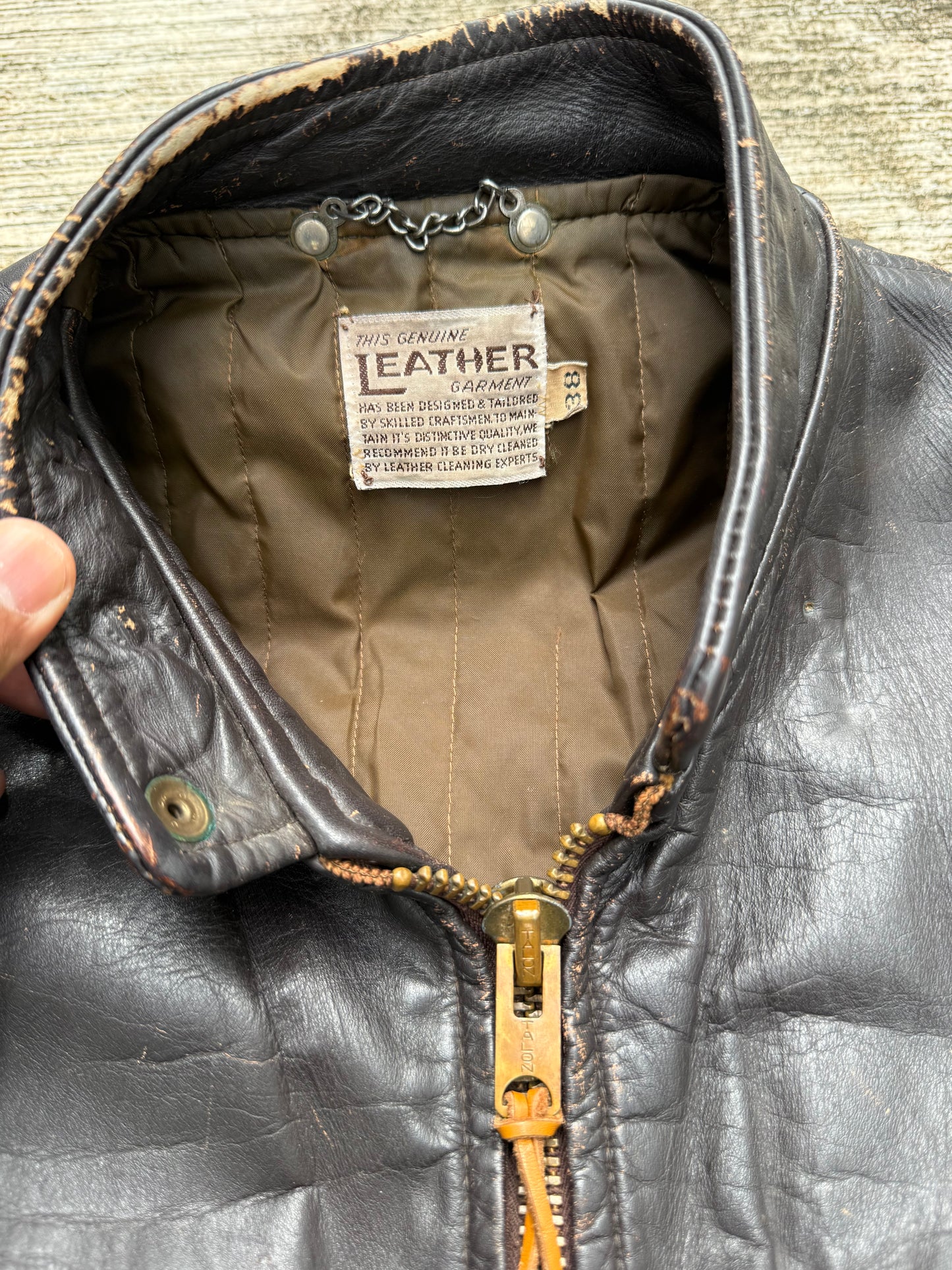 Vintage 1950s-60s Genuine Leather Cafe Racer Jacket