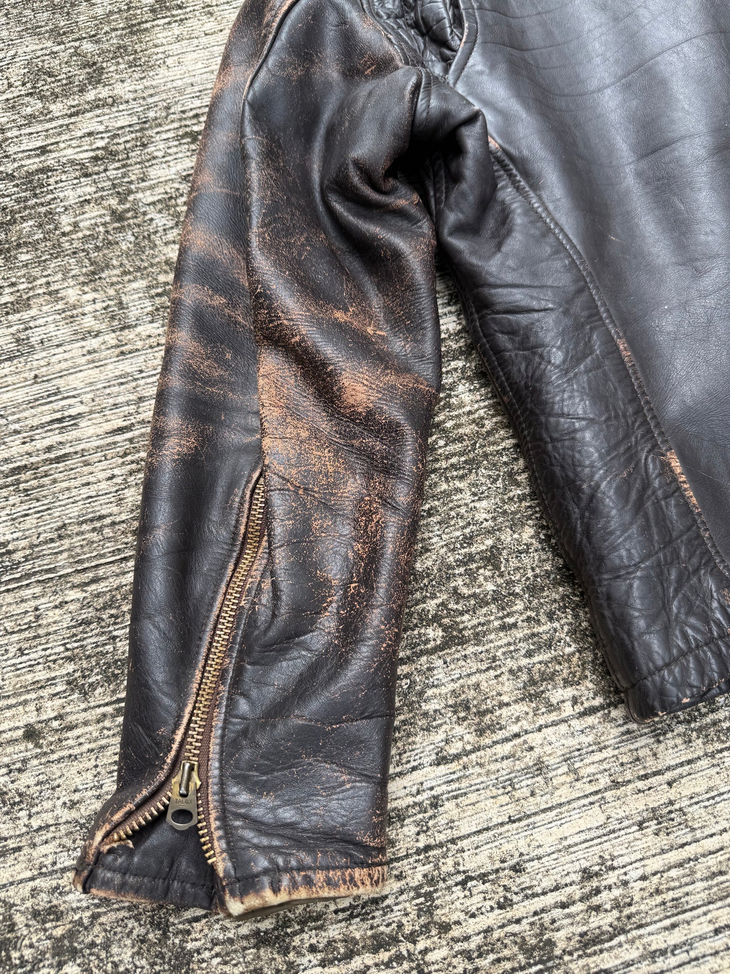 Vintage 1950s-60s Genuine Leather Cafe Racer Jacket