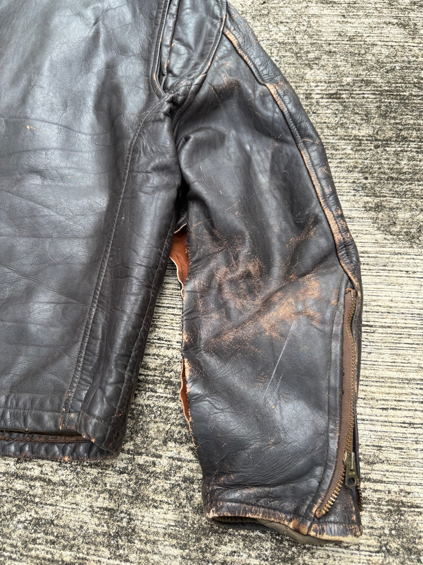 Vintage 1950s-60s Genuine Leather Cafe Racer Jacket