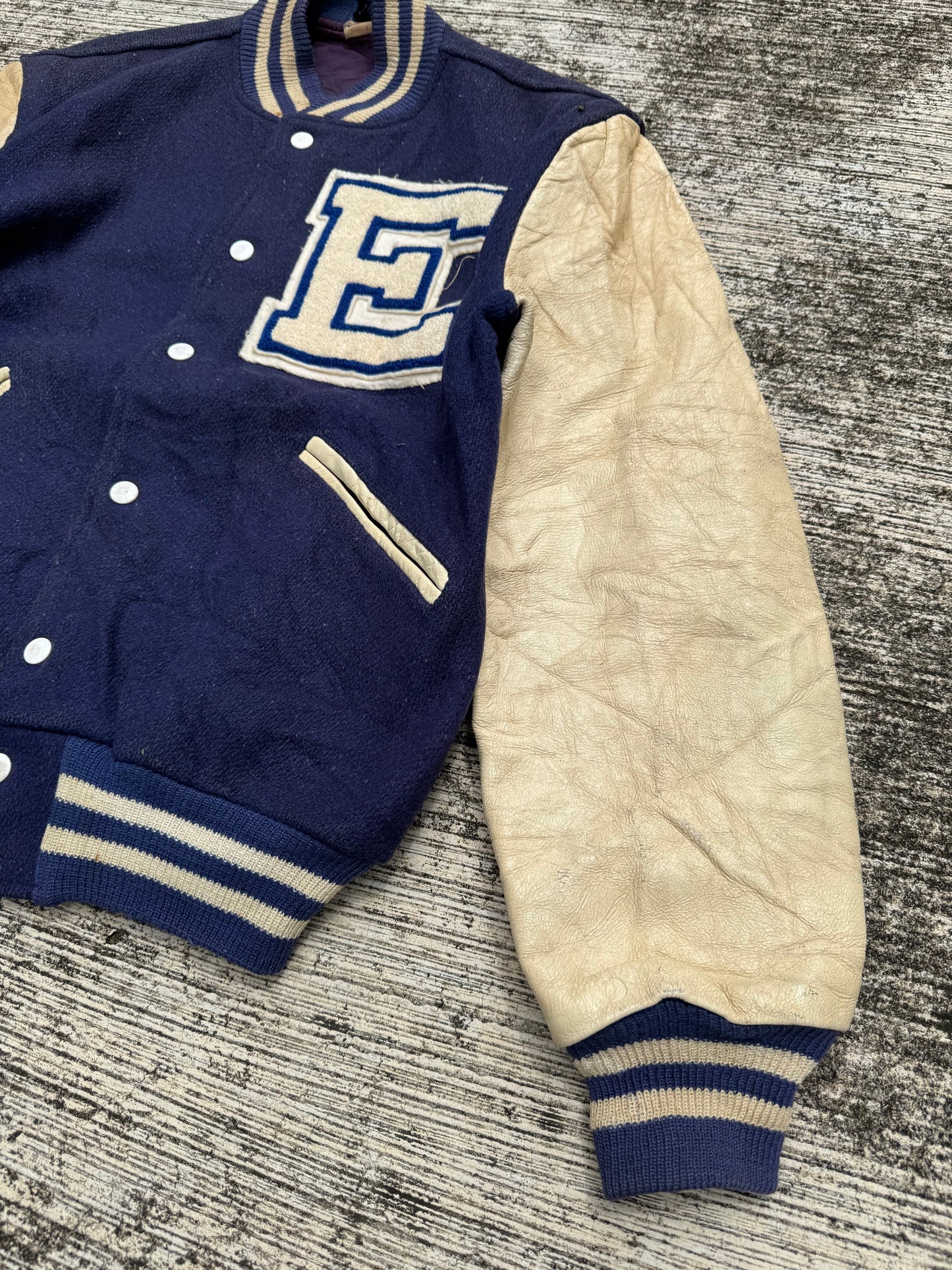Vintage 1950s Butwin “E” Varsity Wool Jacket Made In Usa