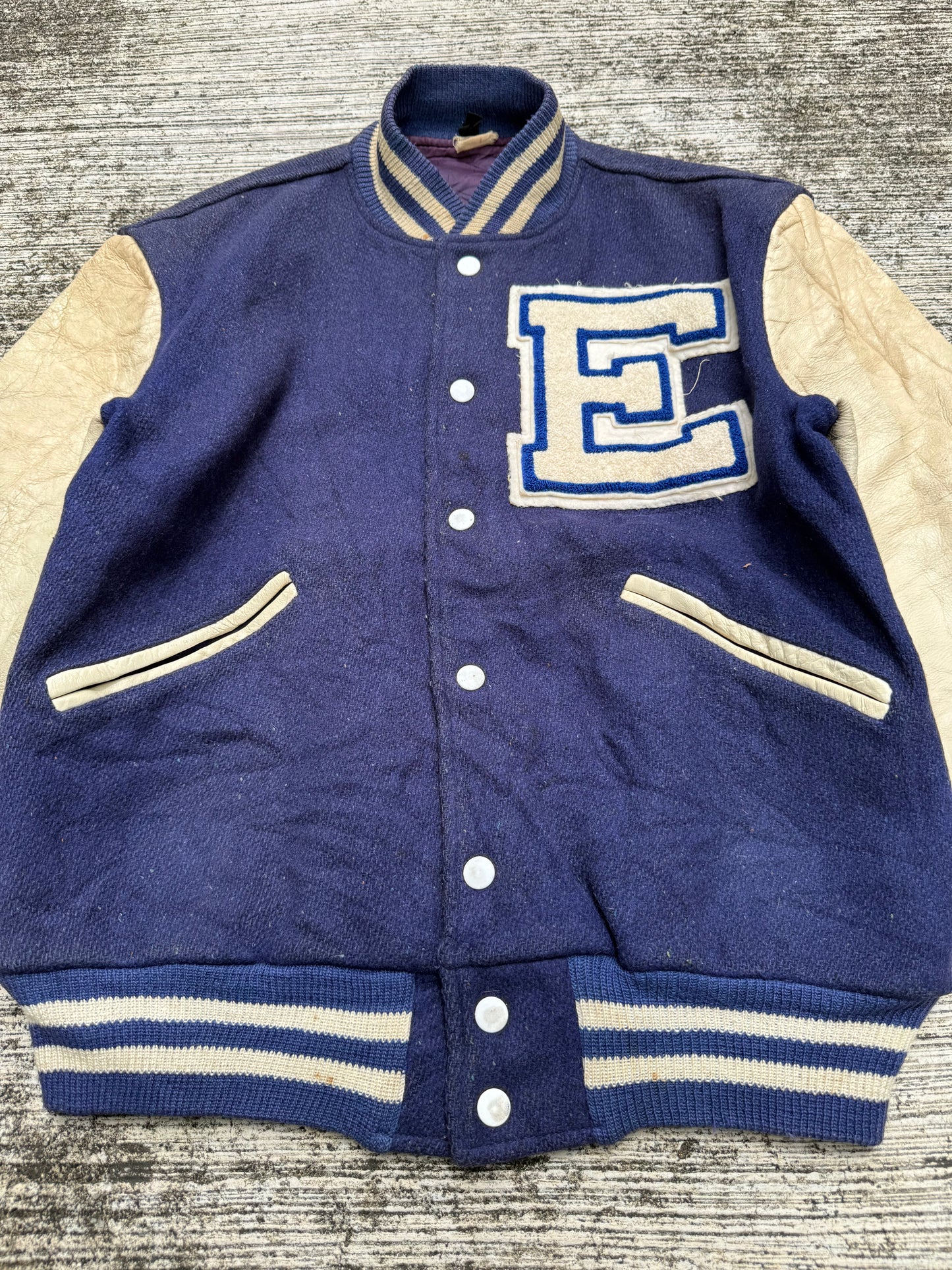 Vintage 1950s Butwin “E” Varsity Wool Jacket Made In Usa