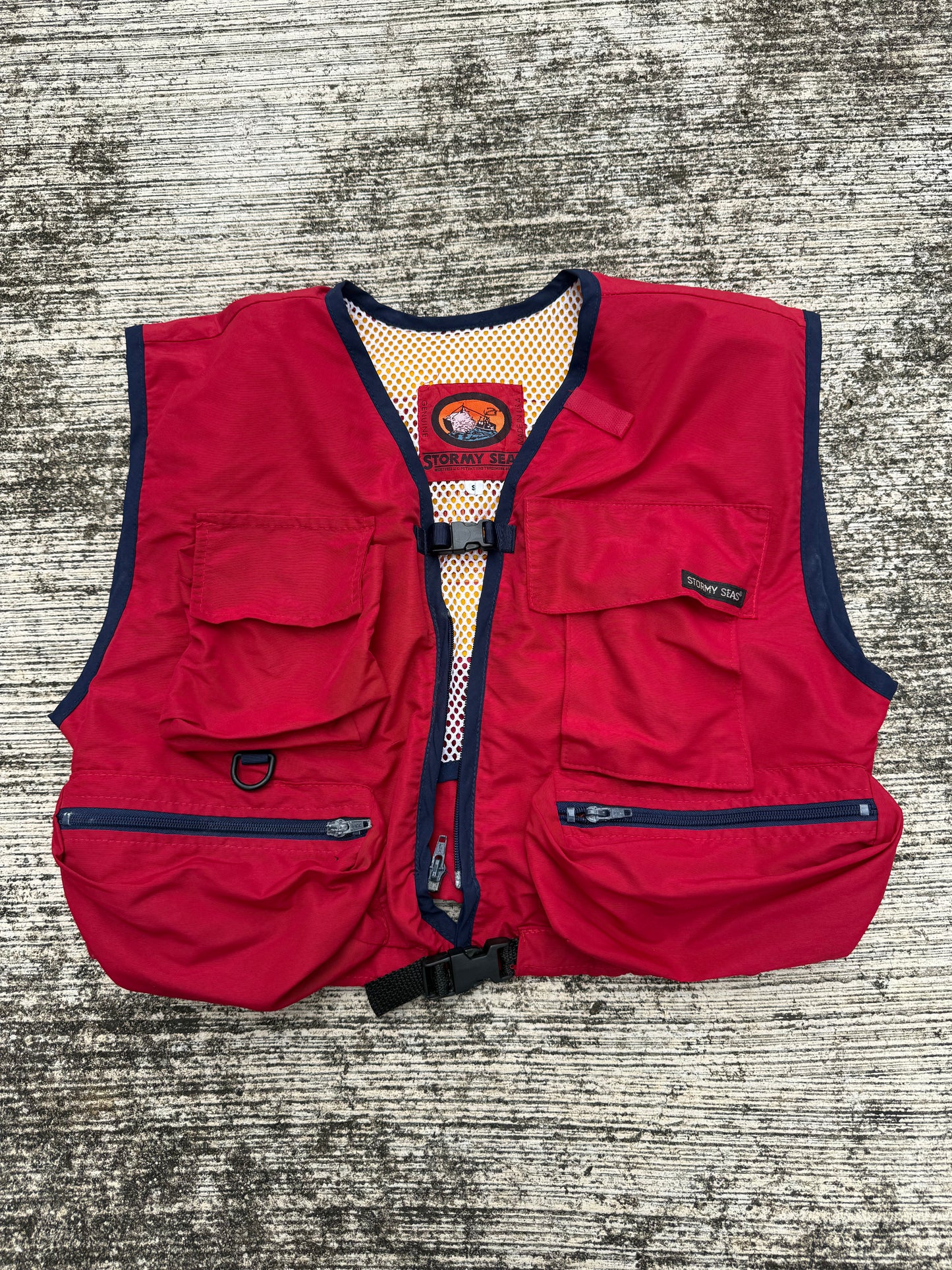 Vintage Stormy Seas Inflatable Fishing Vest