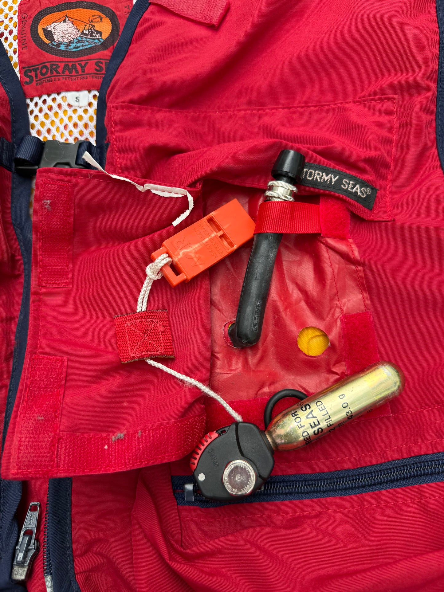 Vintage Stormy Seas Inflatable Fishing Vest