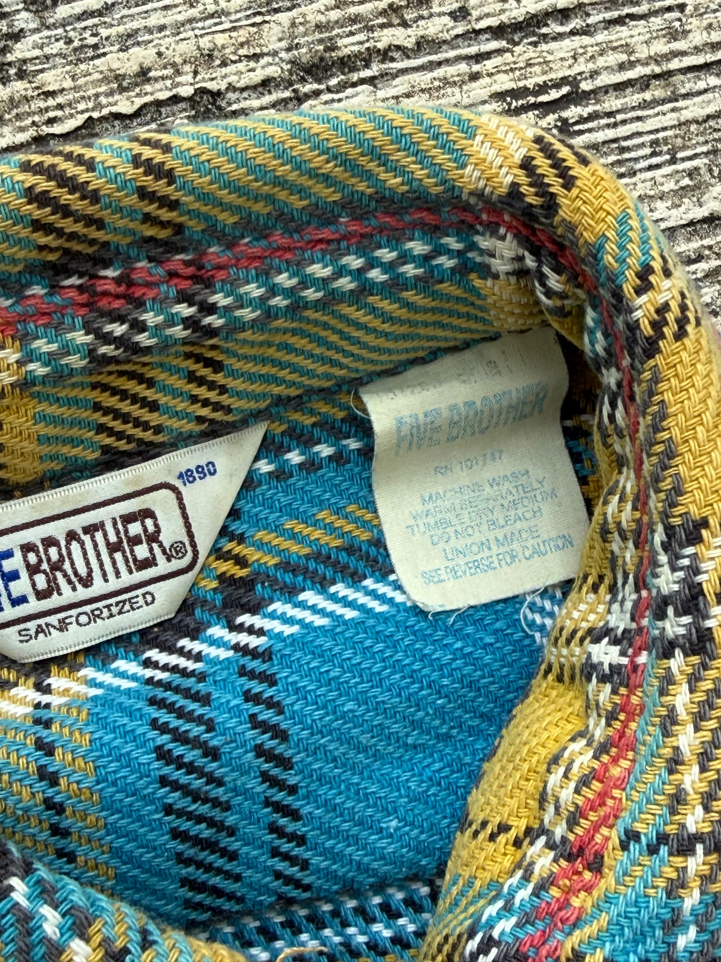Vintage 1970s Five Brother Union Made Flannel Shirt