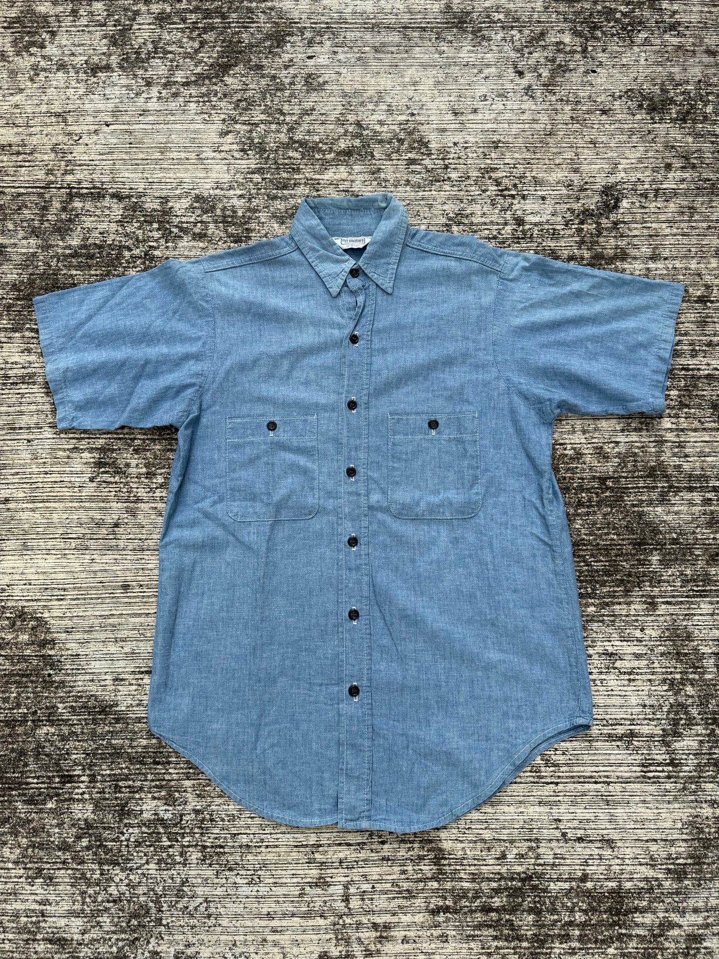 Vintage 1980s Five Brother Chambray Work Shirt