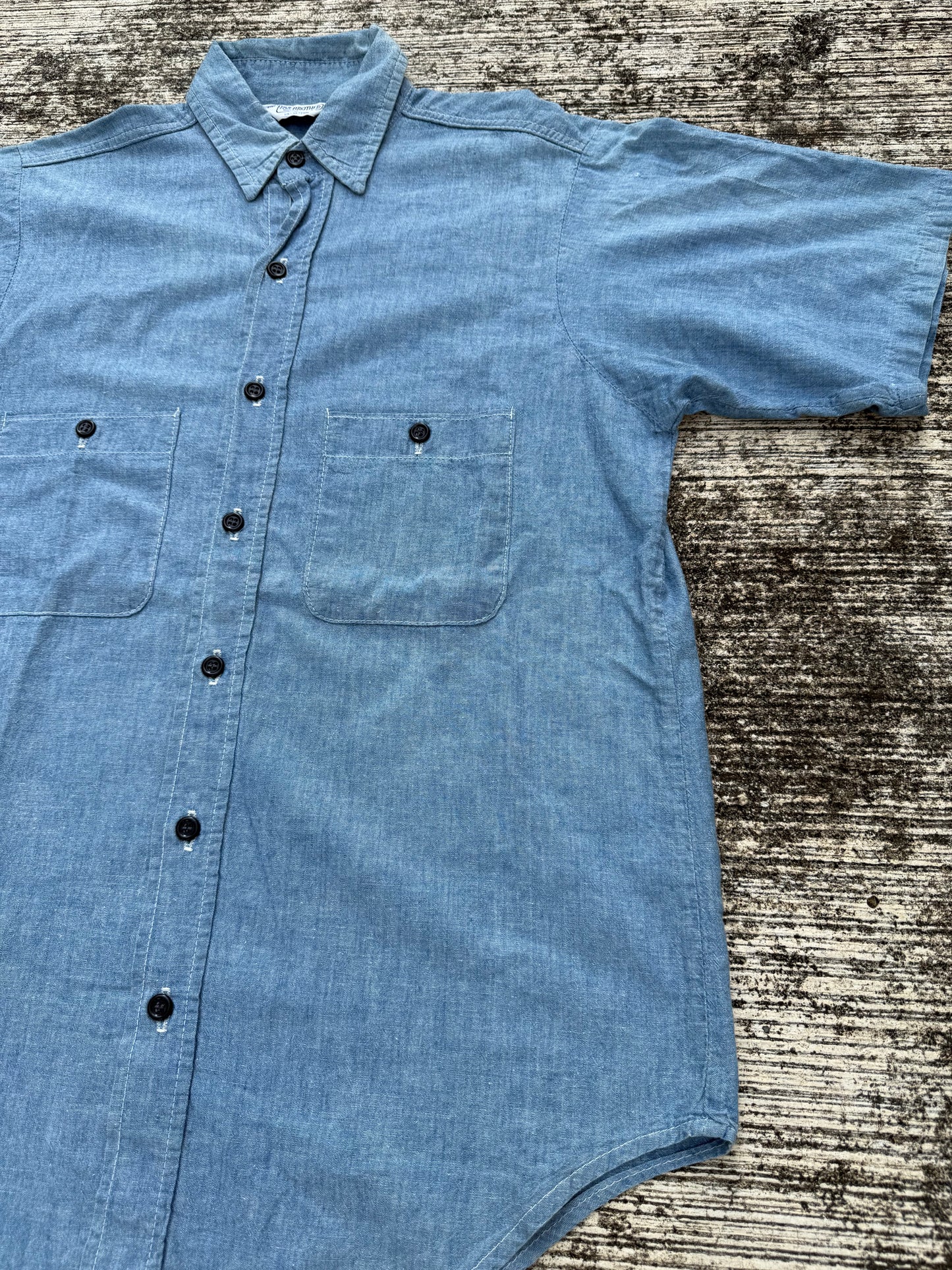 Vintage 1980s Five Brother Chambray Work Shirt