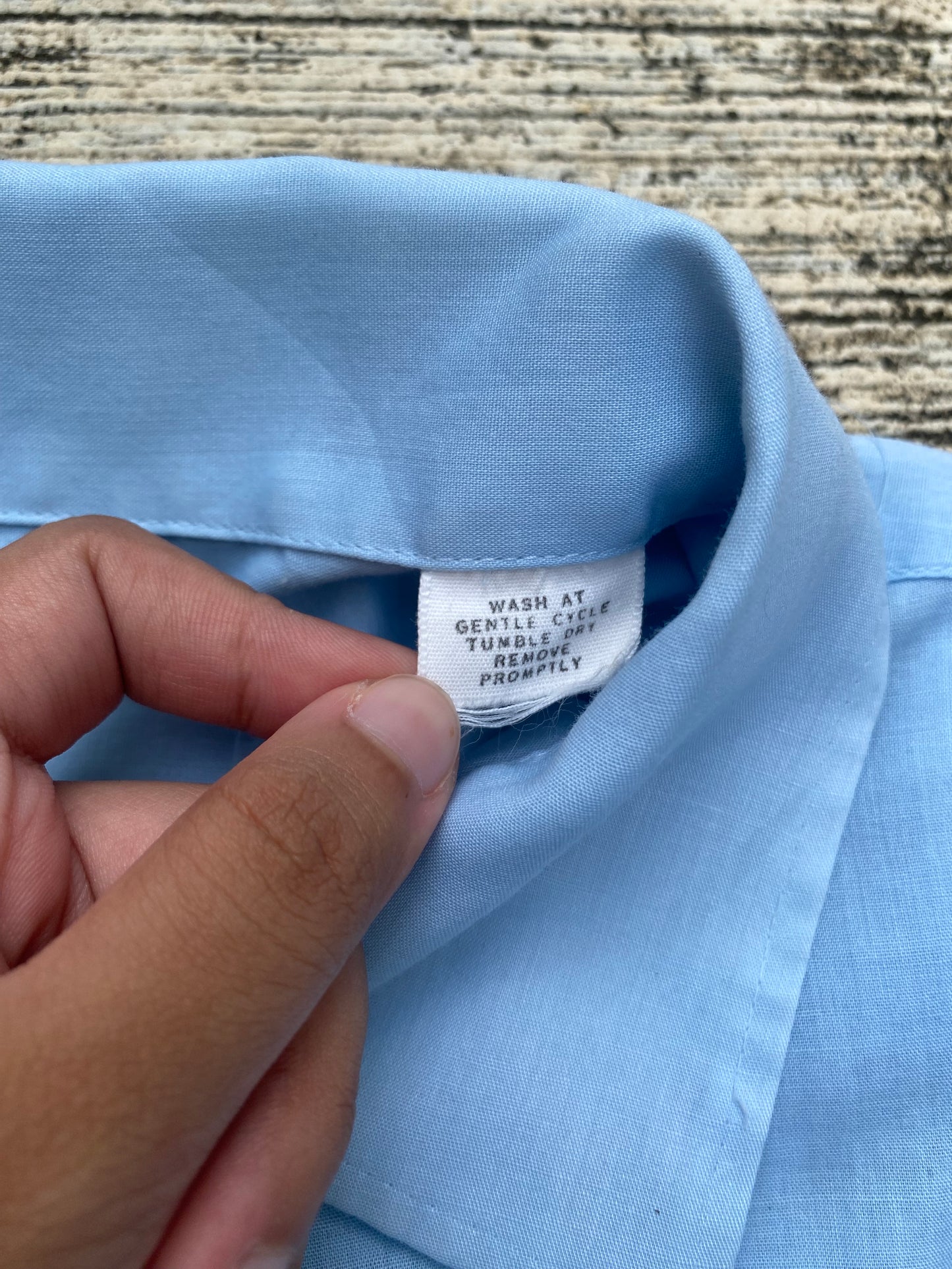 Vintage 70s Sky Blue Short Sleeve Shirt