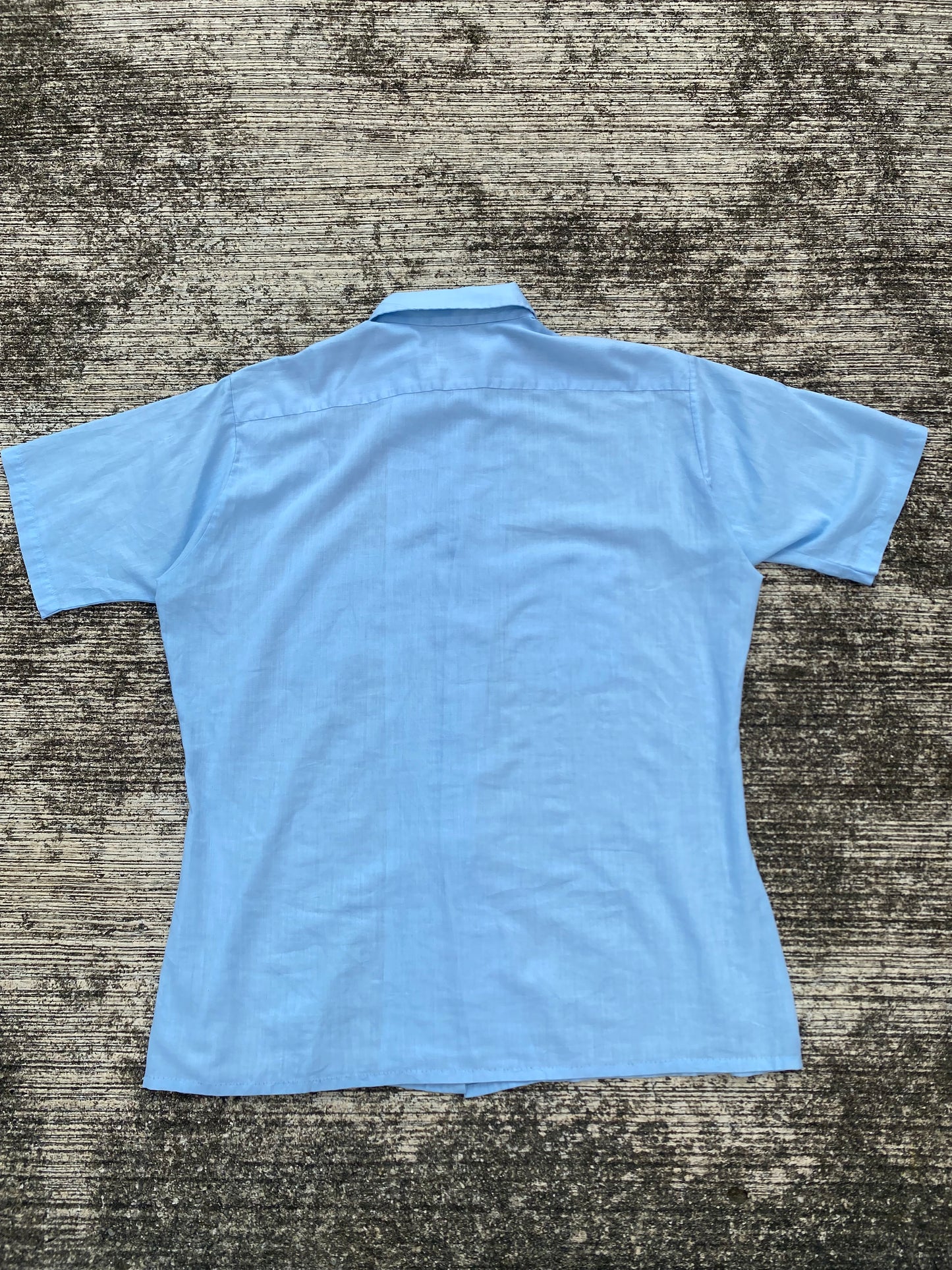 Vintage 70s Sky Blue Short Sleeve Shirt