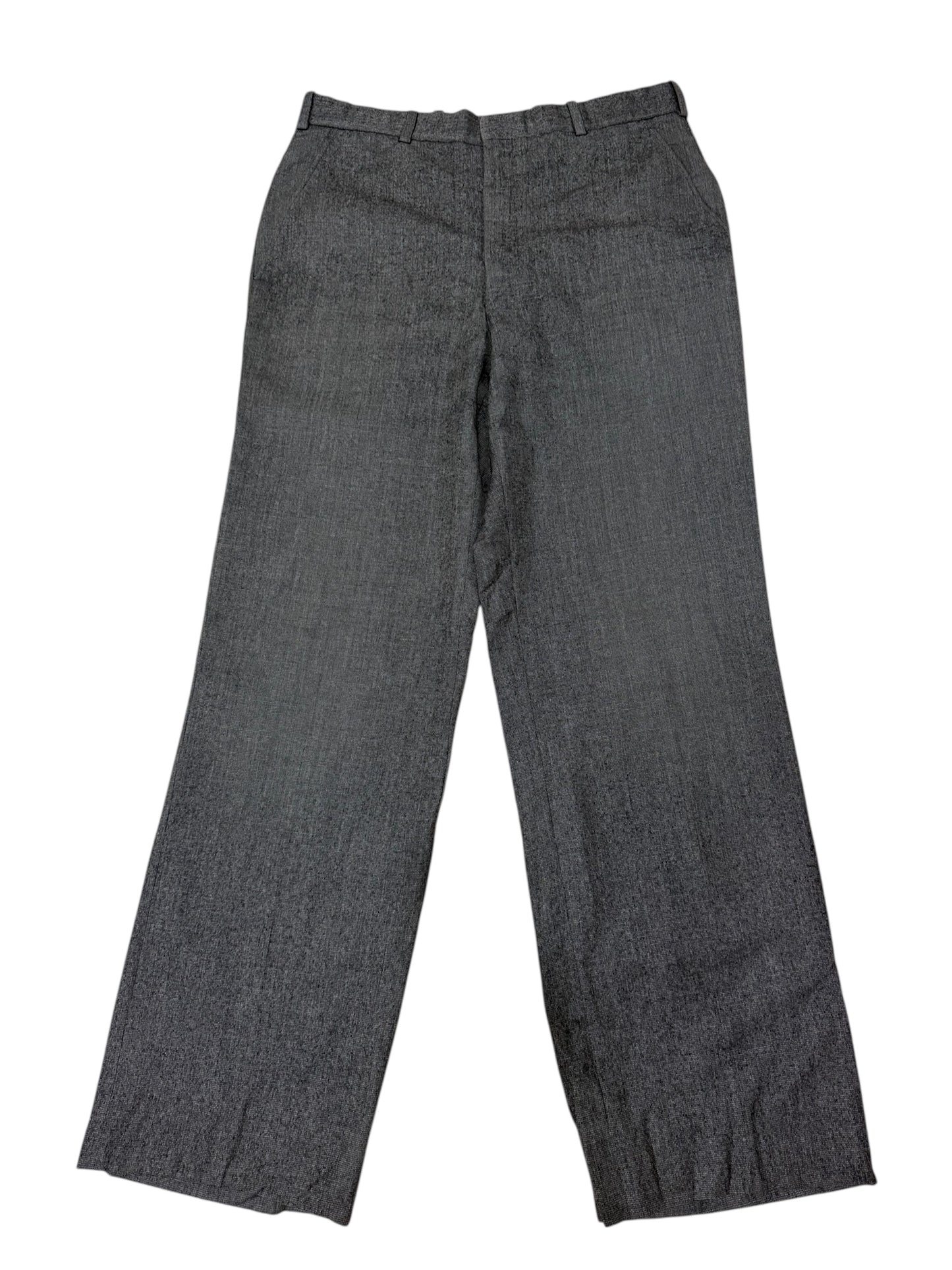 Vintage 1960s-70s European Salt & Pepper Wool-Blend Slacks