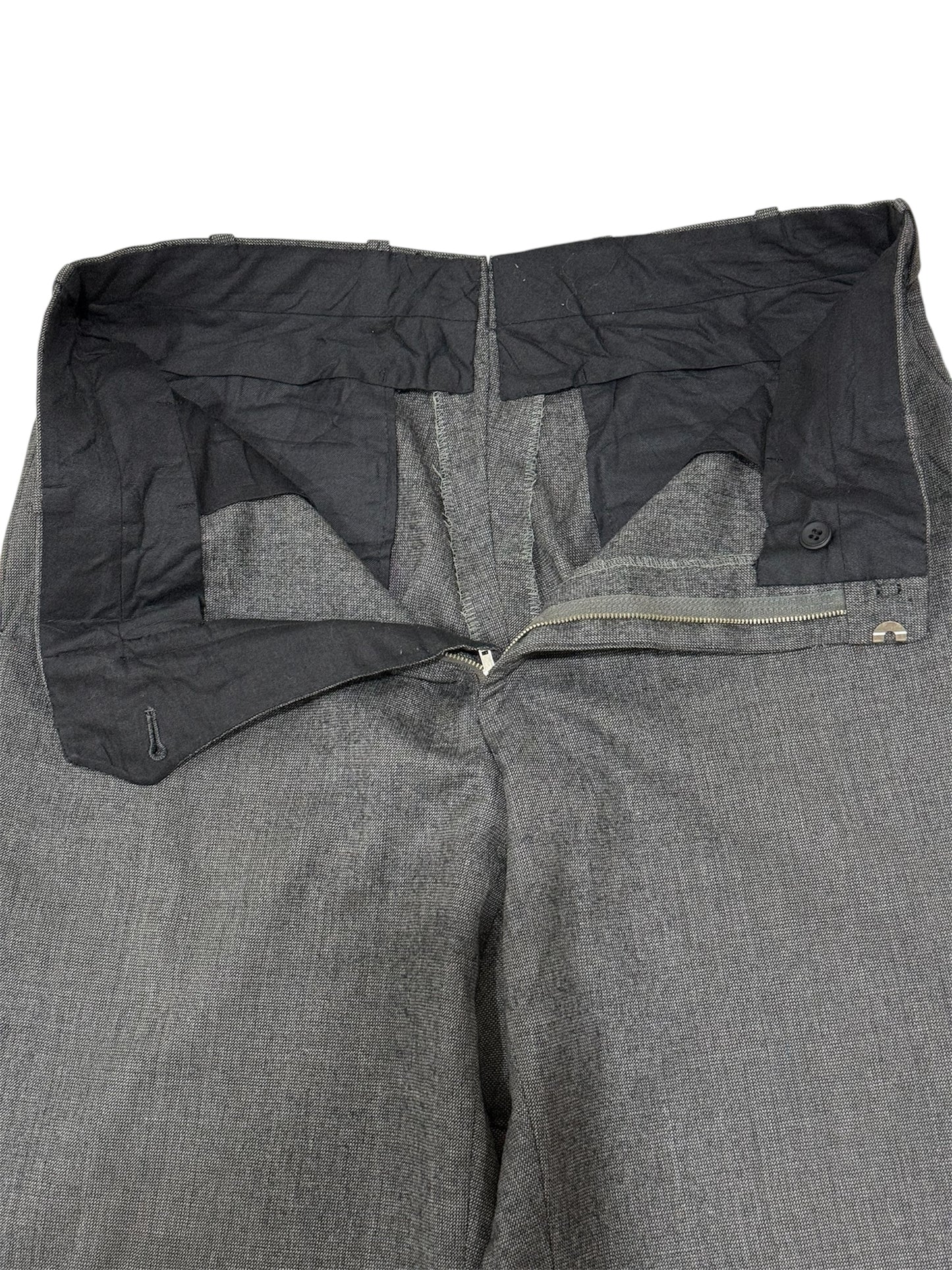 Vintage 1960s-70s European Salt & Pepper Wool-Blend Slacks