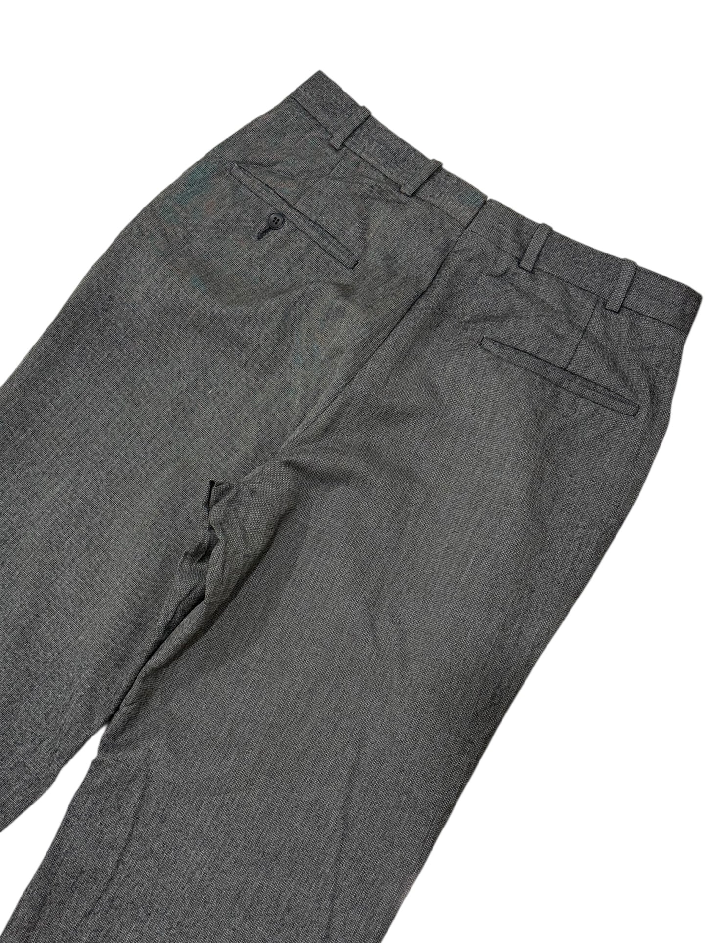 Vintage 1960s-70s European Salt & Pepper Wool-Blend Slacks