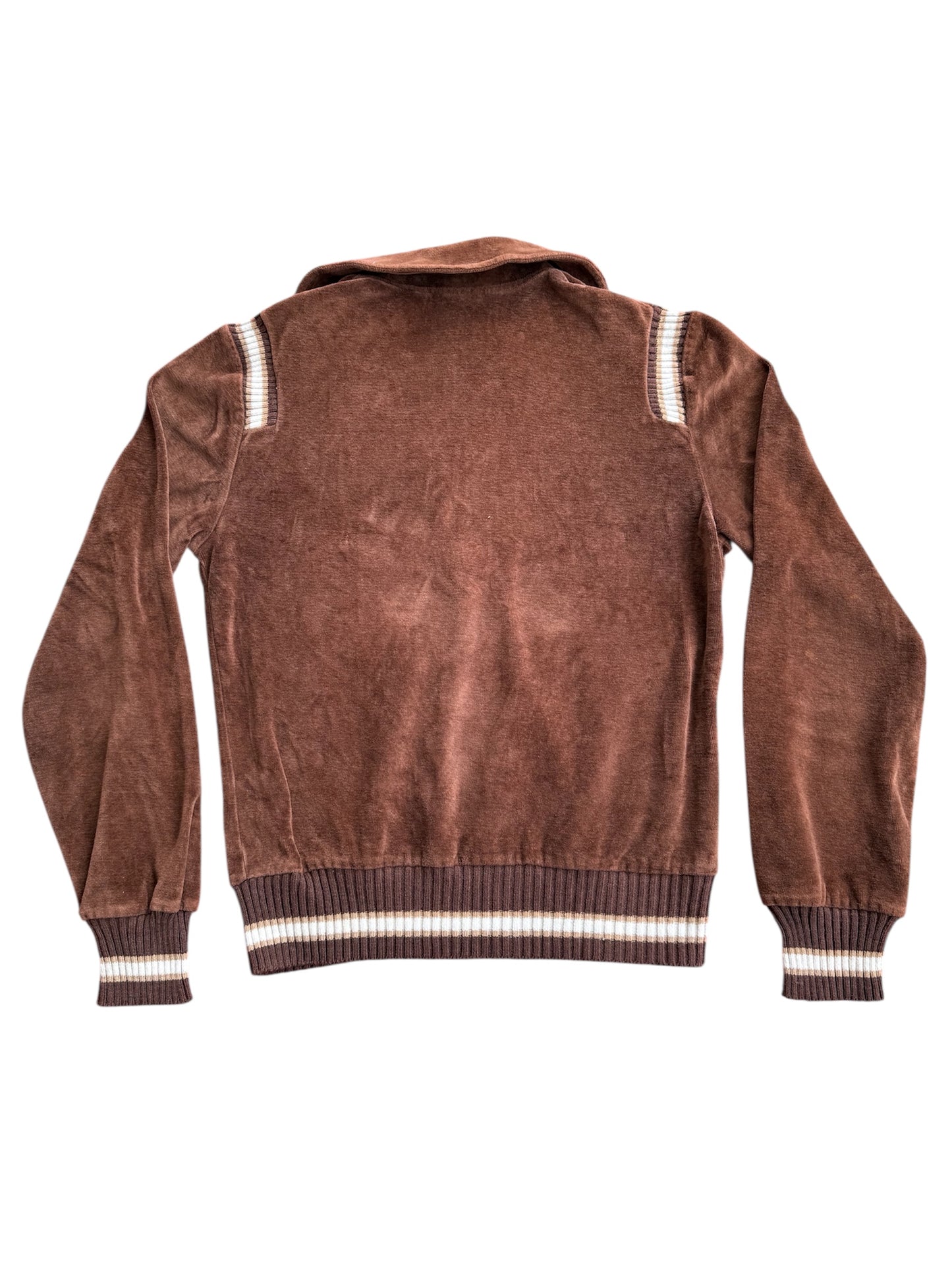 Vintage 1970s Sears The Men’s Store Brown Velour Knit Top