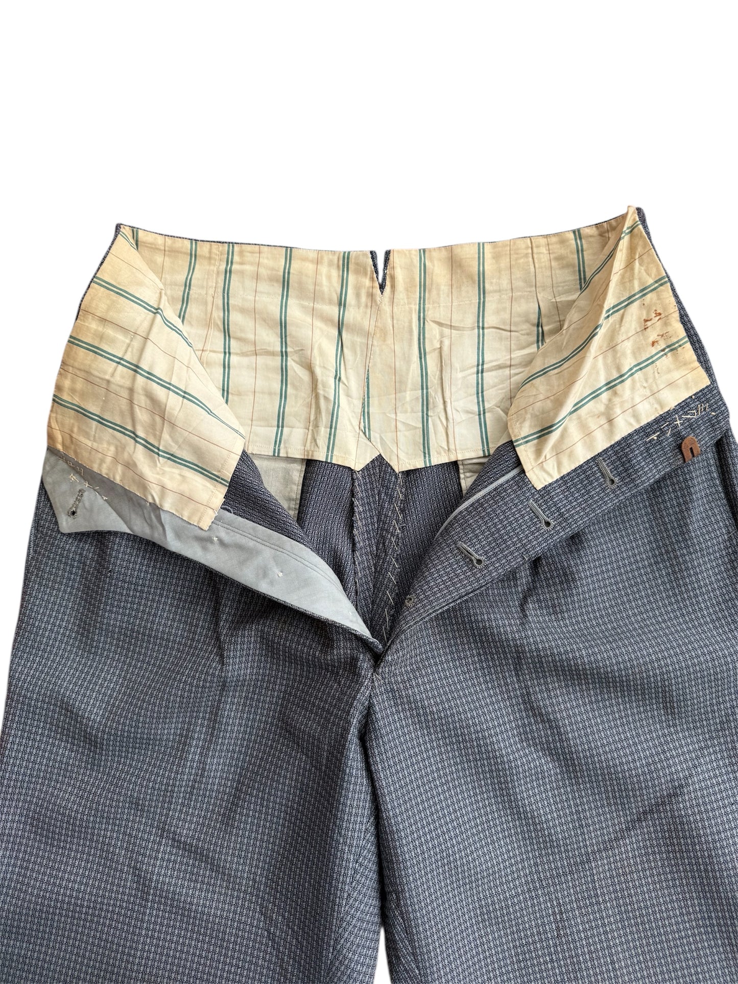 Vintage 1940s-50s European Houndstooth Wool Trousers