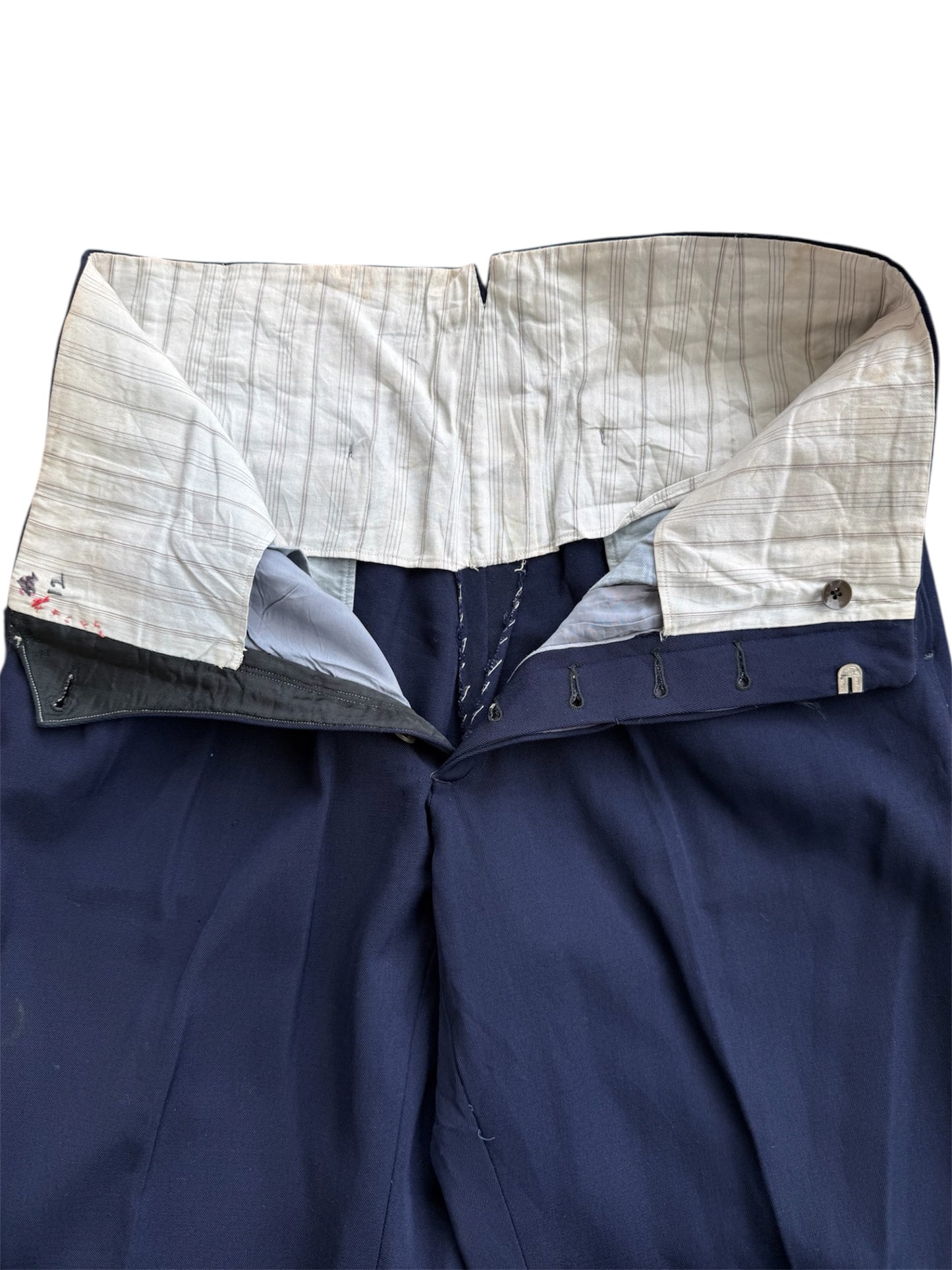 Vintage 1950s European Navy Wool Trousers