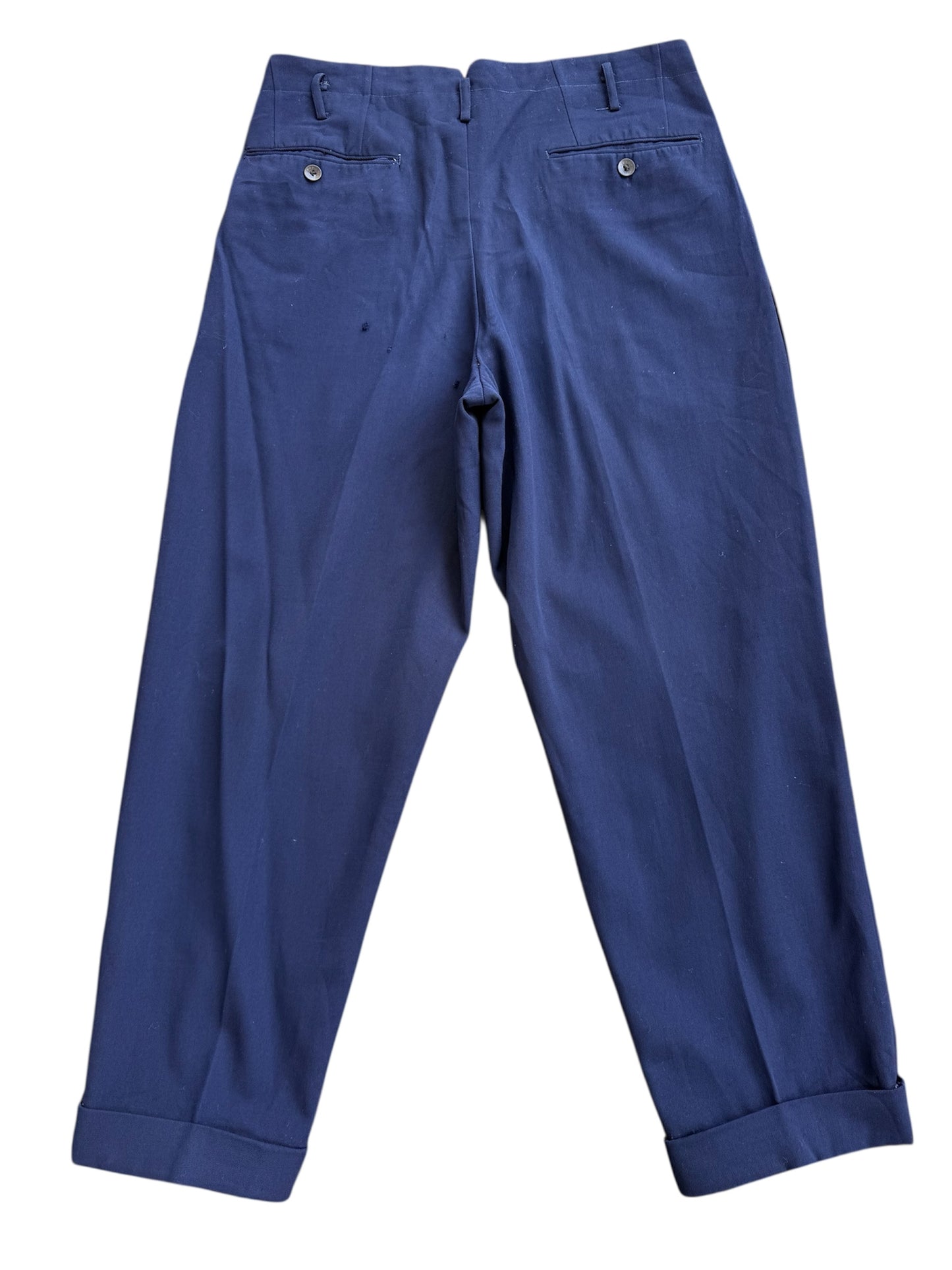 Vintage 1950s European Navy Wool Trousers