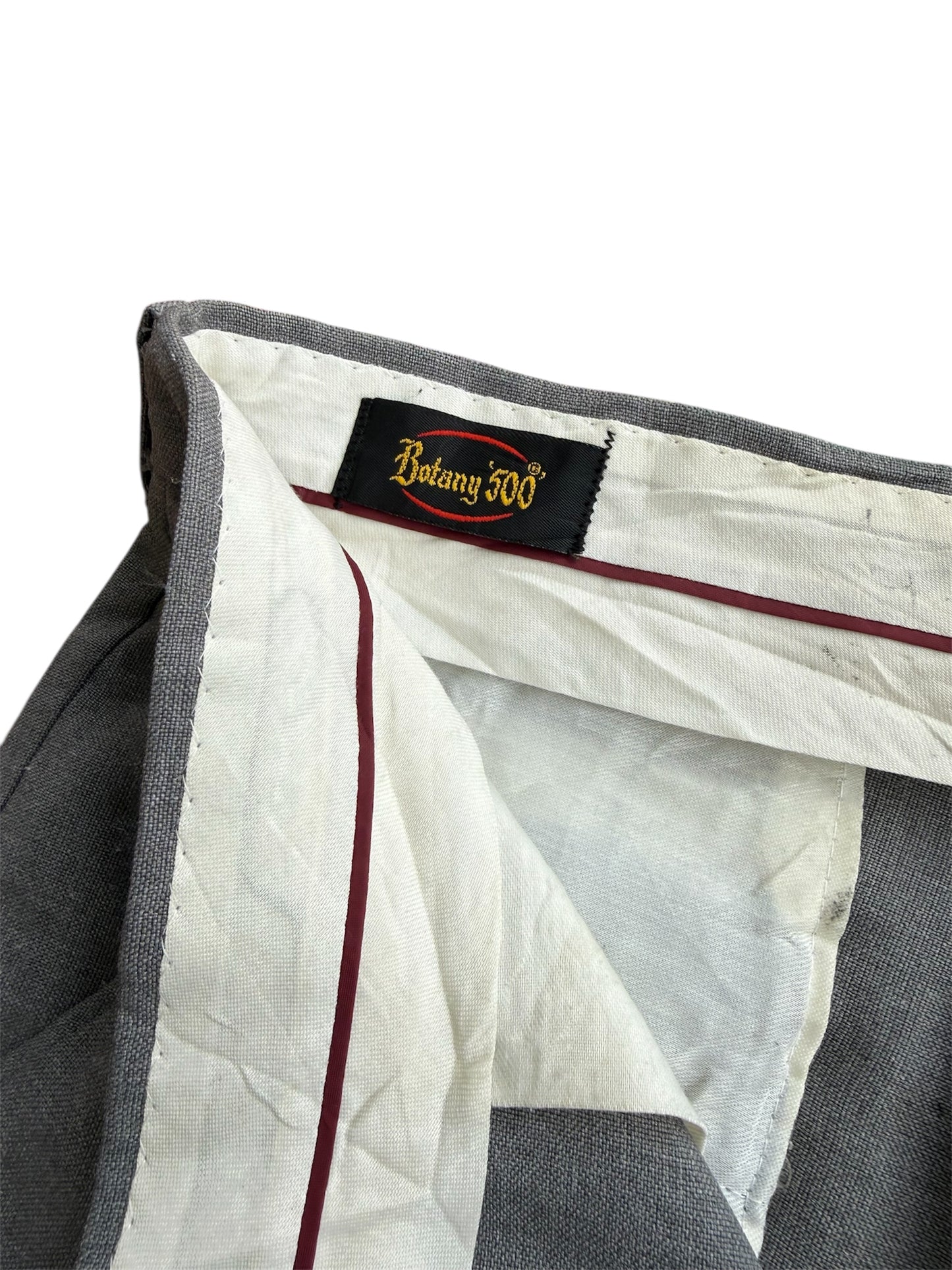 Vintage 1970s Botany 500 Grey Textured Slacks Made In Usa