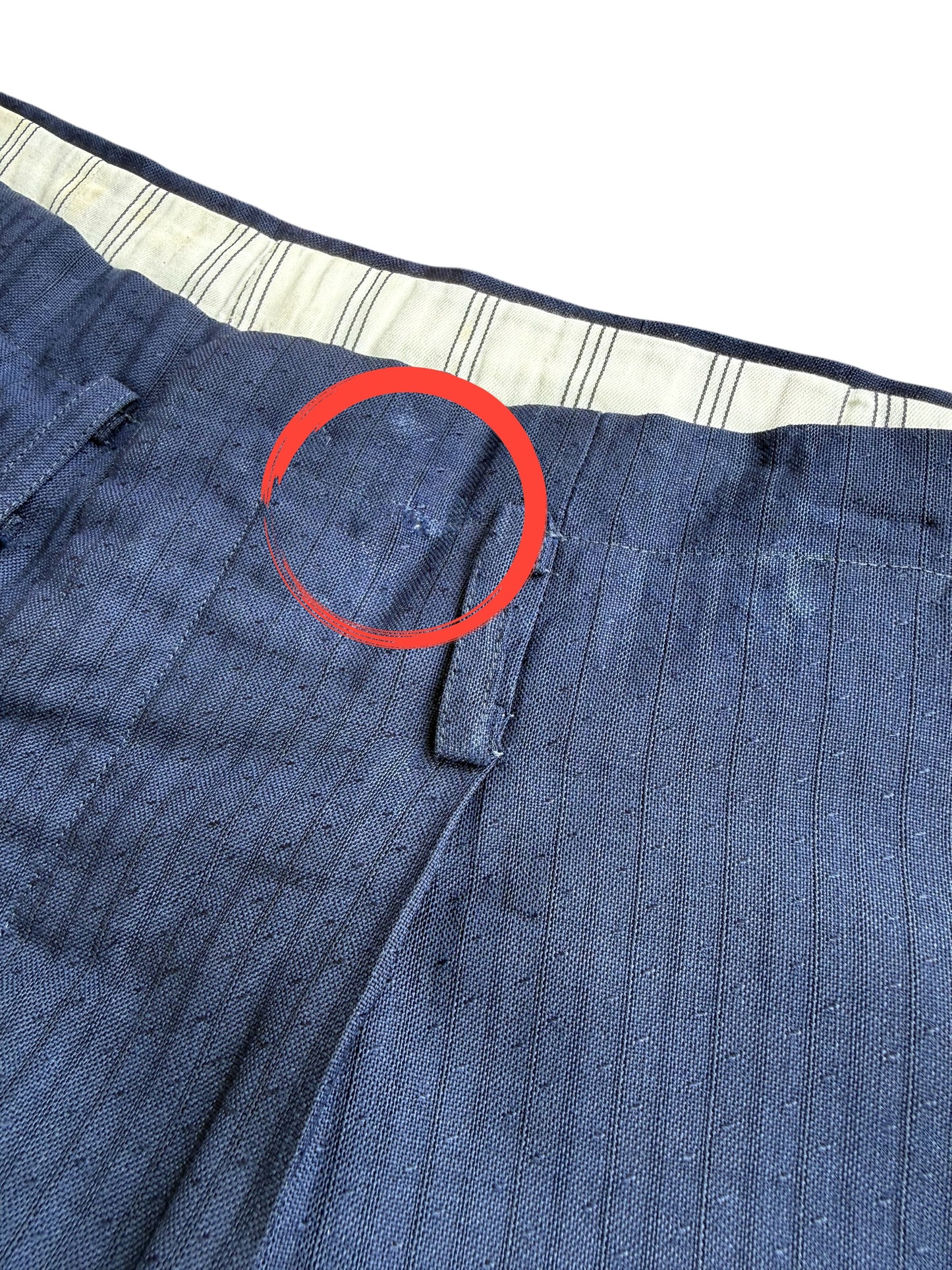 Vintage 1950s European Navy Pinstripe Wool Trousers
