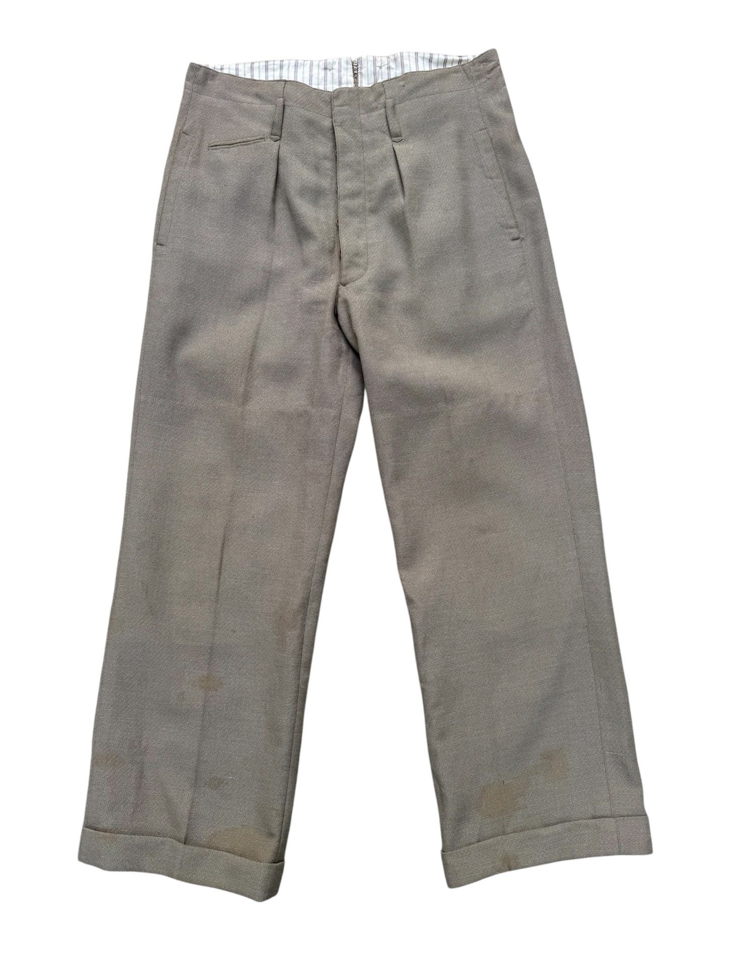 Vintage 1950s European Military Officer Gabardine Wool Trousers