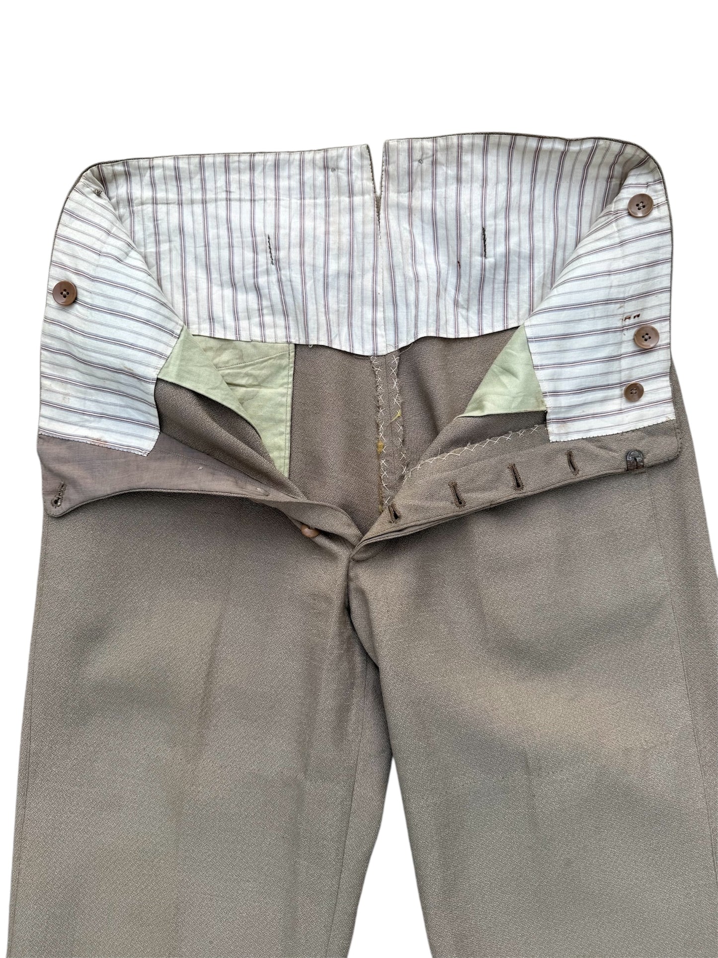 Vintage 1950s European Military Officer Gabardine Wool Trousers