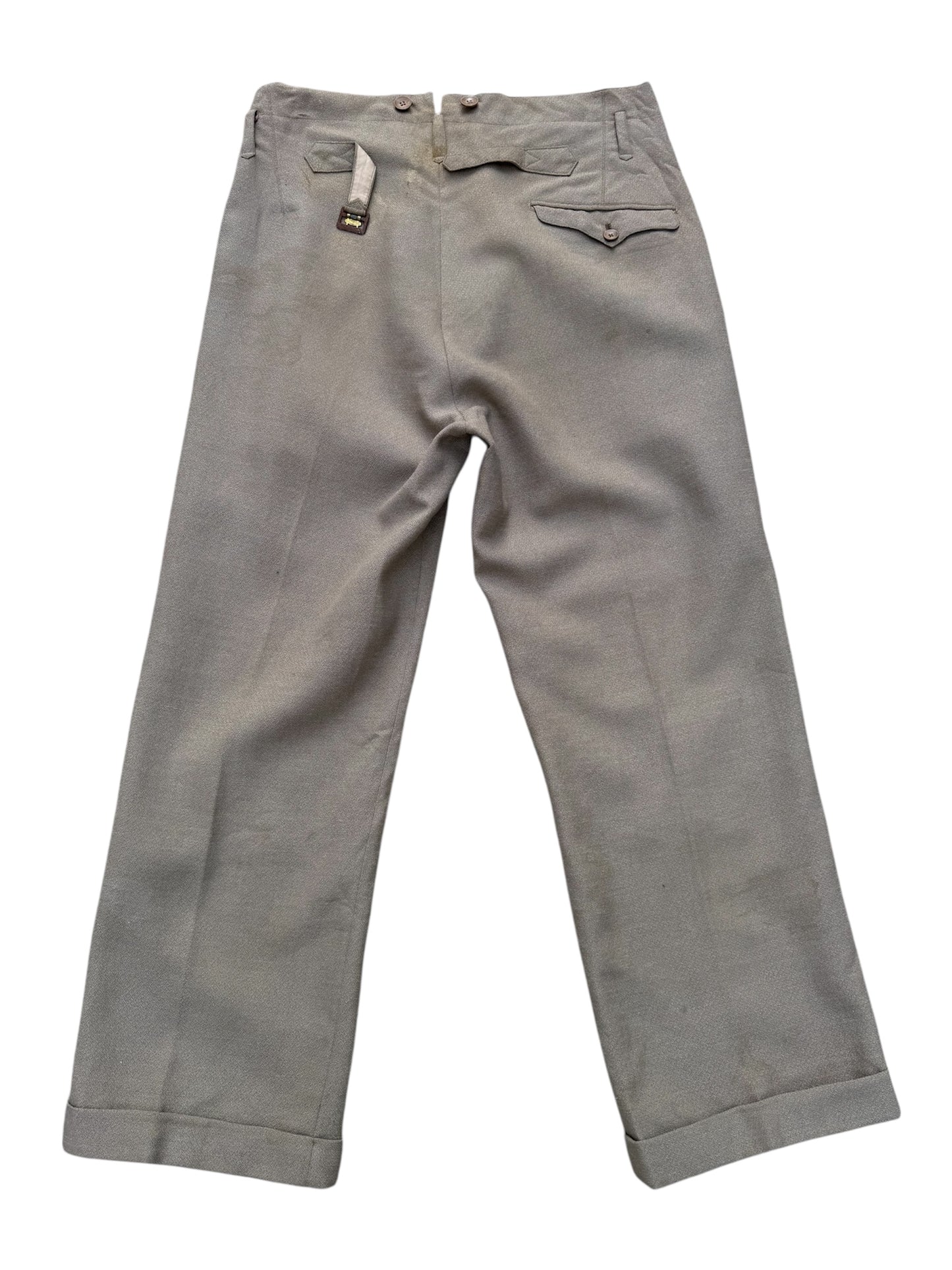 Vintage 1950s European Military Officer Gabardine Wool Trousers