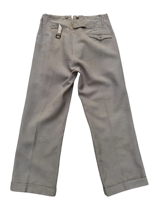 Vintage 1950s European Military Officer Gabardine Wool Trousers