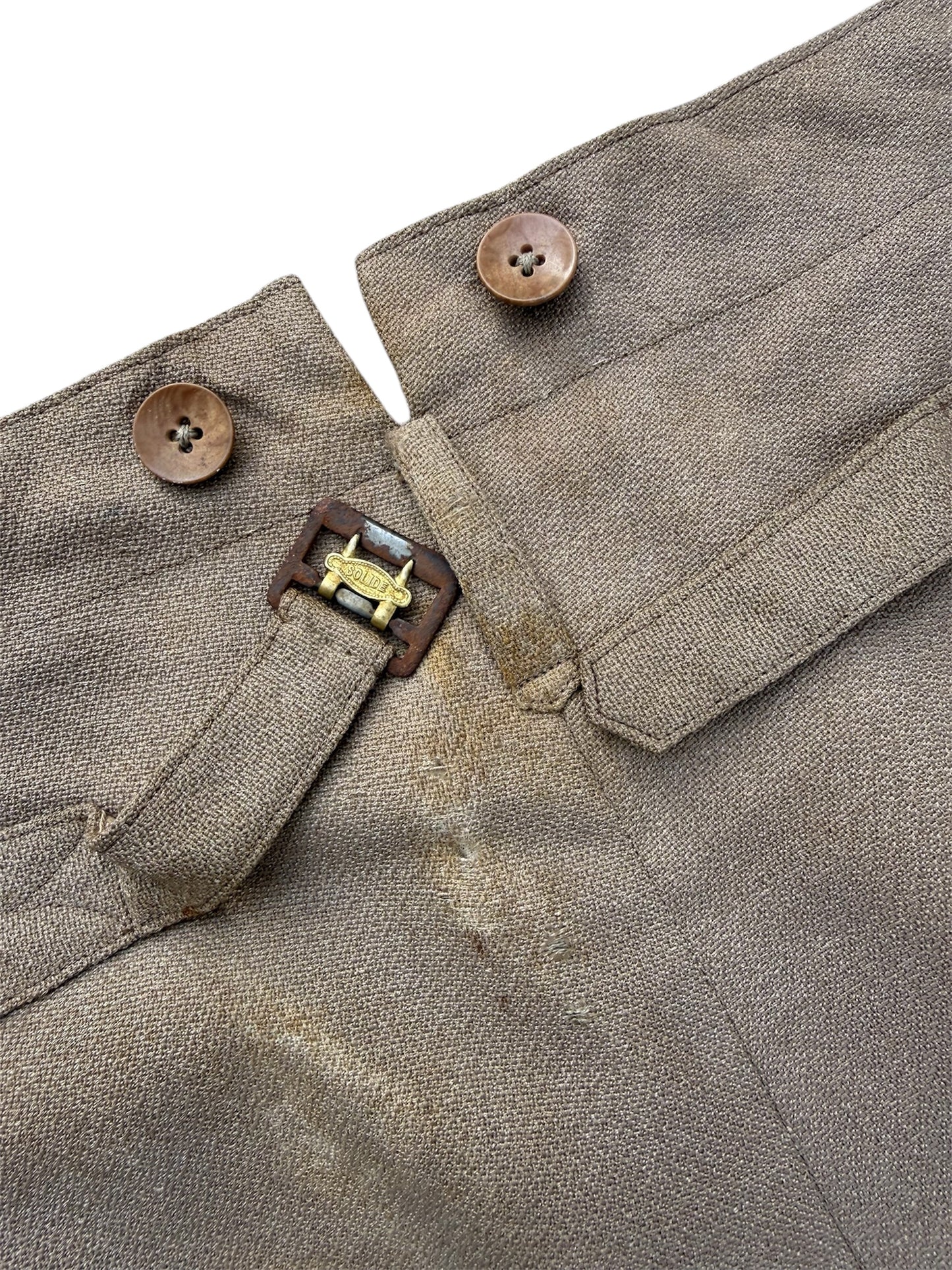 Vintage 1950s European Military Officer Gabardine Wool Trousers
