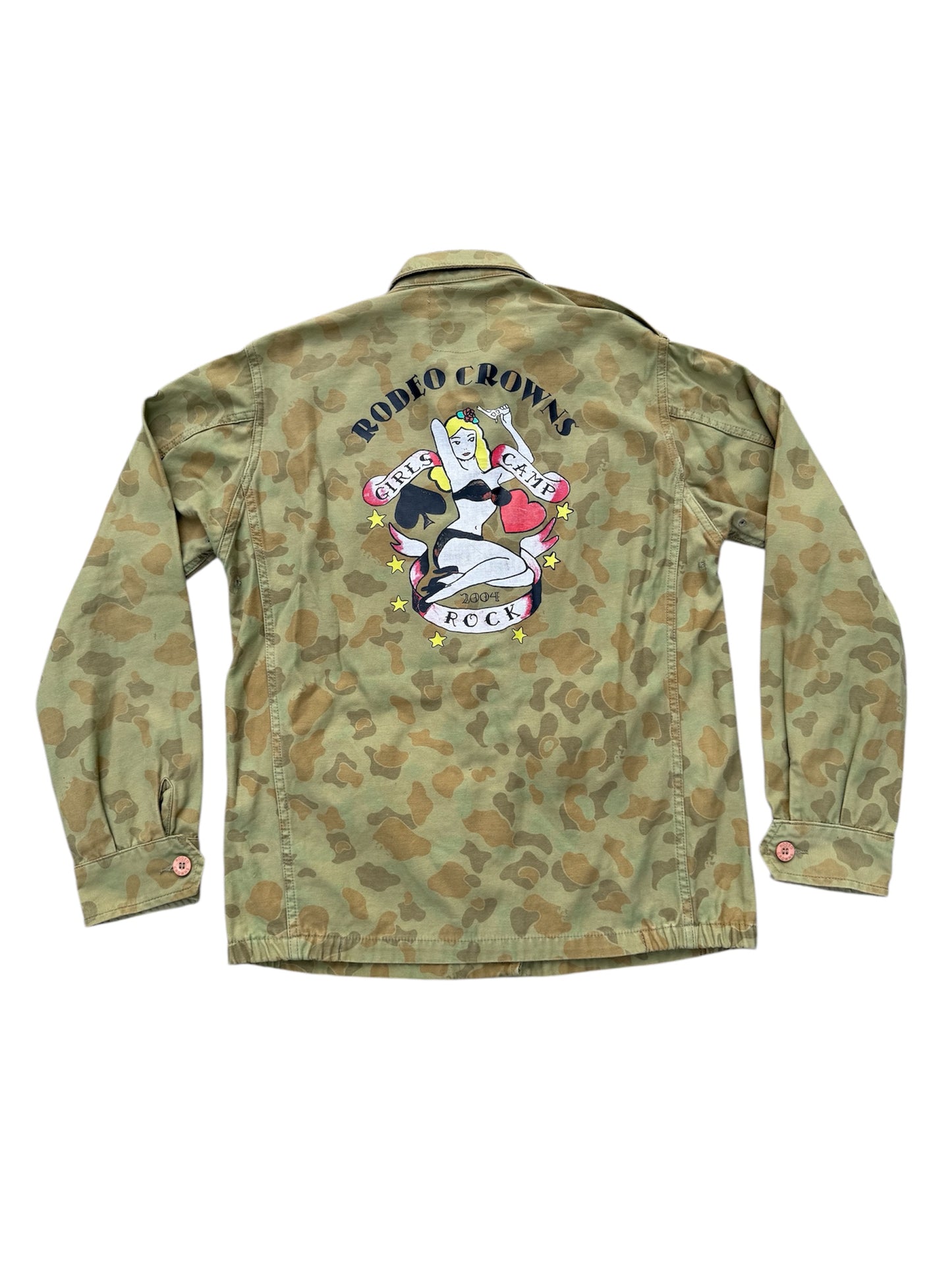 Rodeo Crowns Japan Camo Military Jacket Pin-Up Back Graphic