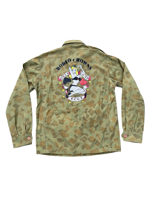 Rodeo Crowns Japan Camo Military Jacket Pin-Up Back Graphic
