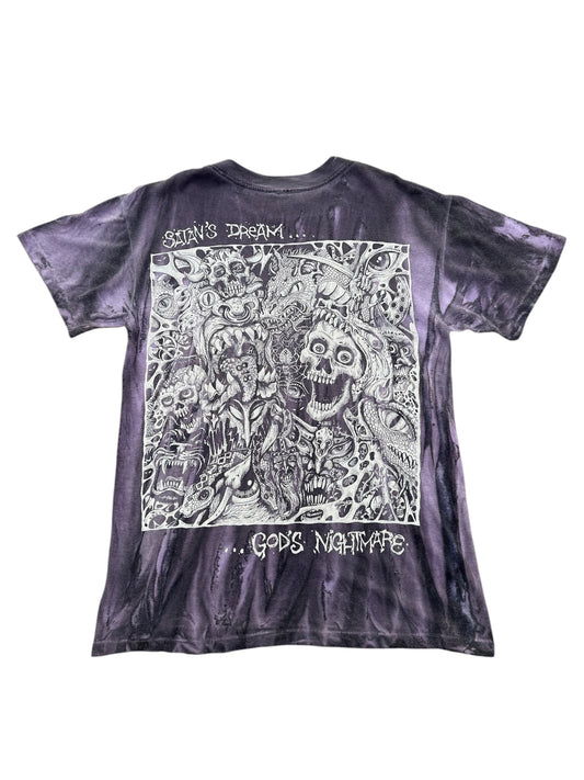 Vintage 1990s Barry A Horror Graphic T-Shirt Purple Tie Dye
