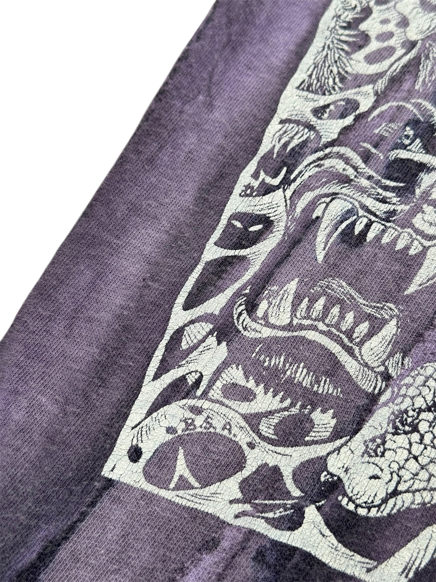 Vintage 1990s Barry A Horror Graphic T-Shirt Purple Tie Dye