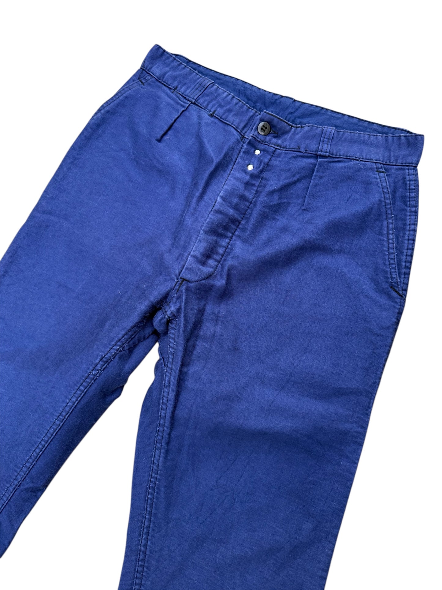 Vintage 1940s–50s Mont Kemmel French Workwear Pants Indigo Bleu de Travail
