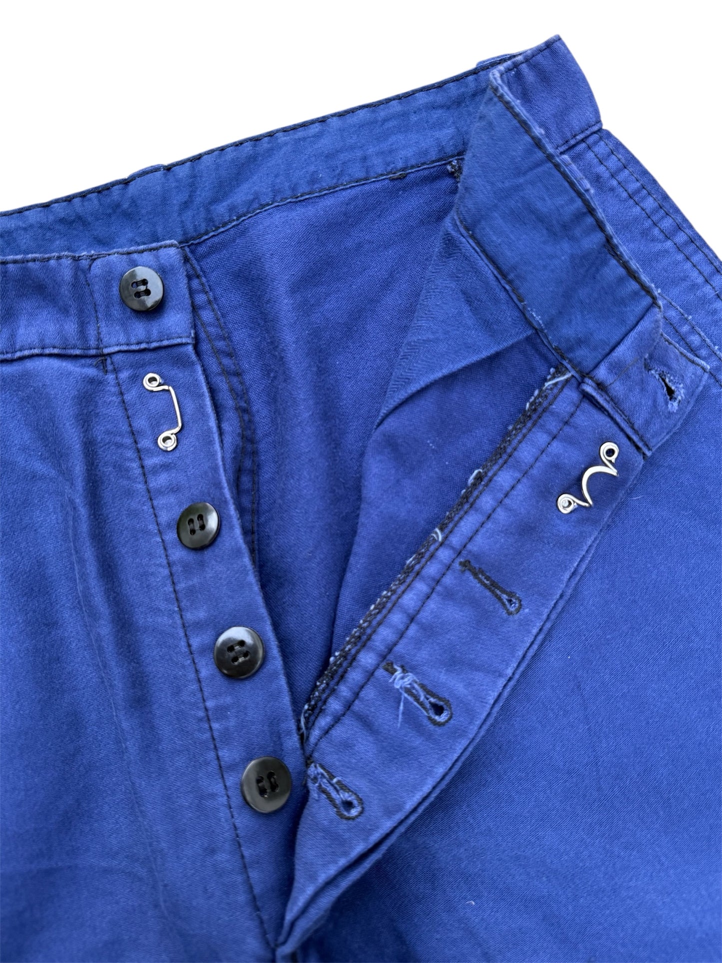 Vintage 1940s–50s Mont Kemmel French Workwear Pants Indigo Bleu de Travail