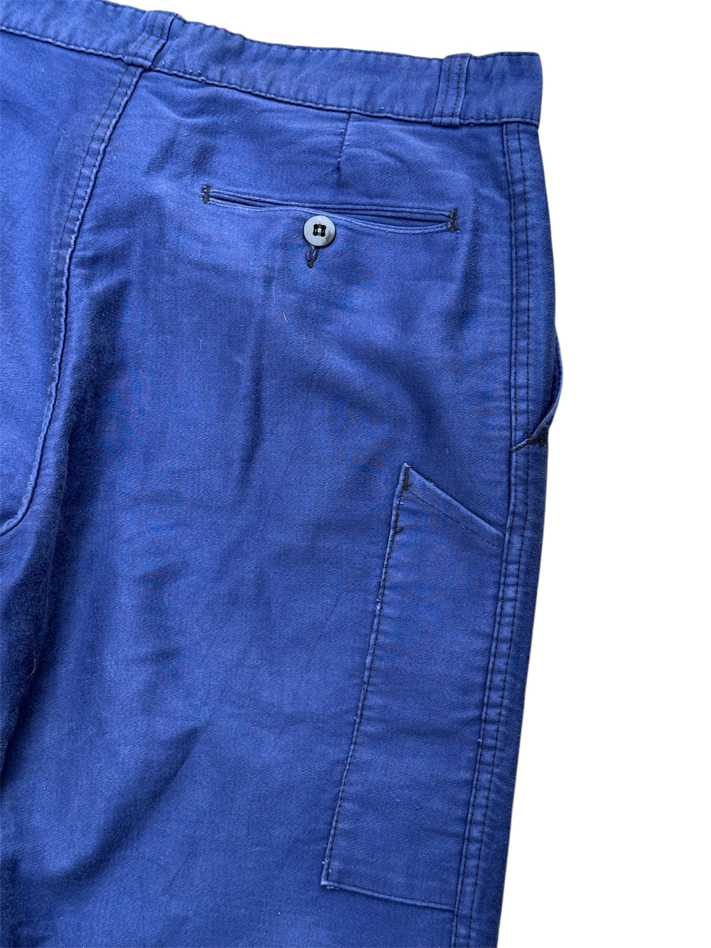 Vintage 1940s–50s Mont Kemmel French Workwear Pants Indigo Bleu de Travail