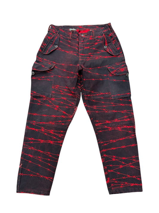 Custom Barbed Wire Military Trousers Punk Distressed