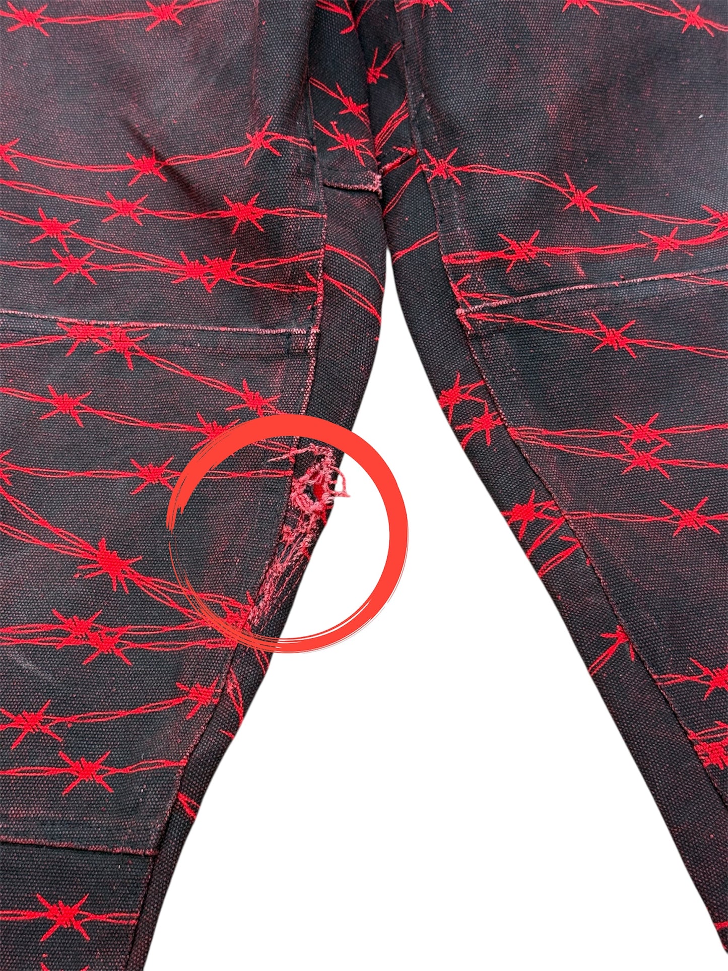 Custom Barbed Wire Military Trousers Punk Distressed