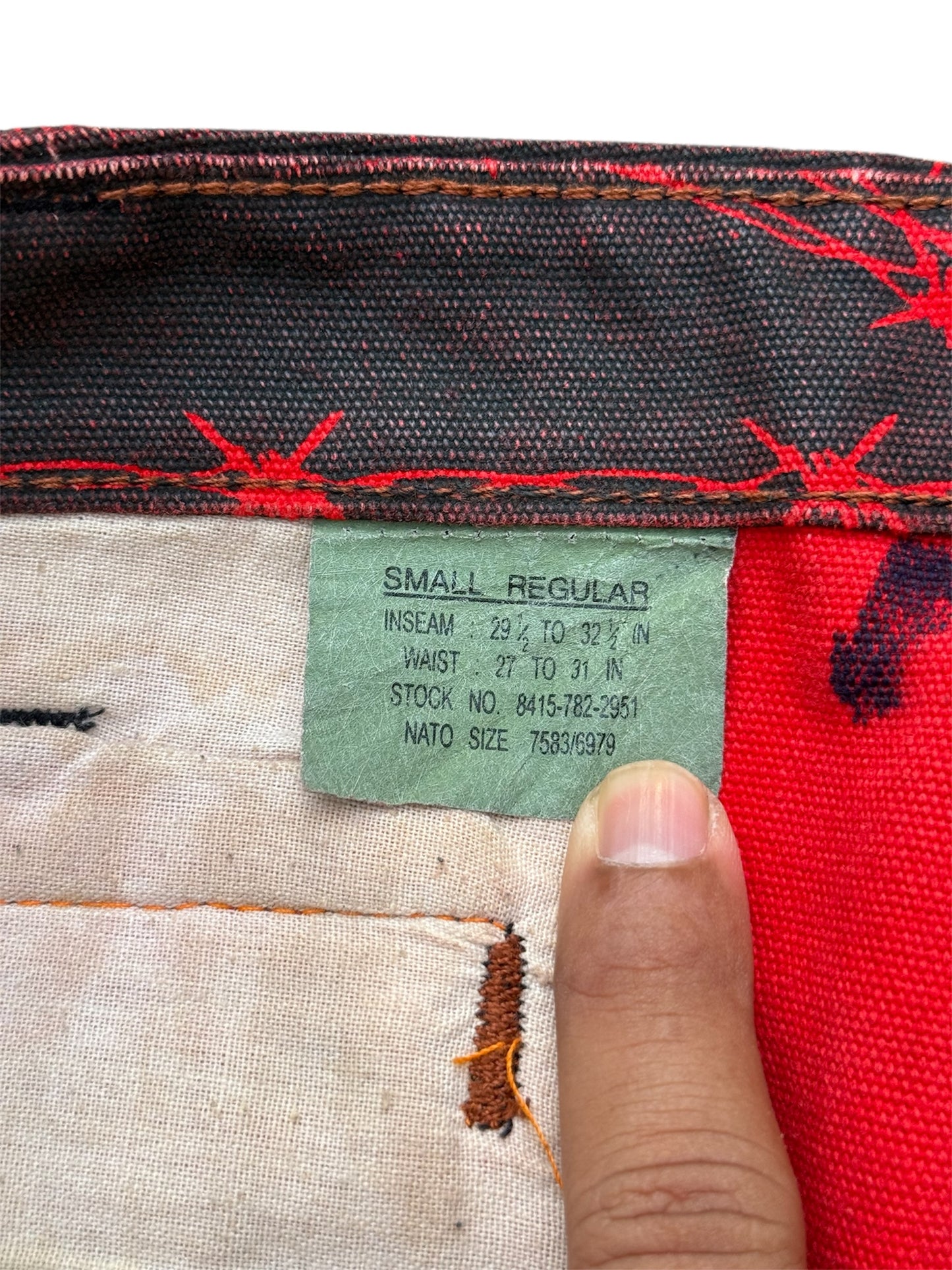 Custom Barbed Wire Military Trousers Punk Distressed