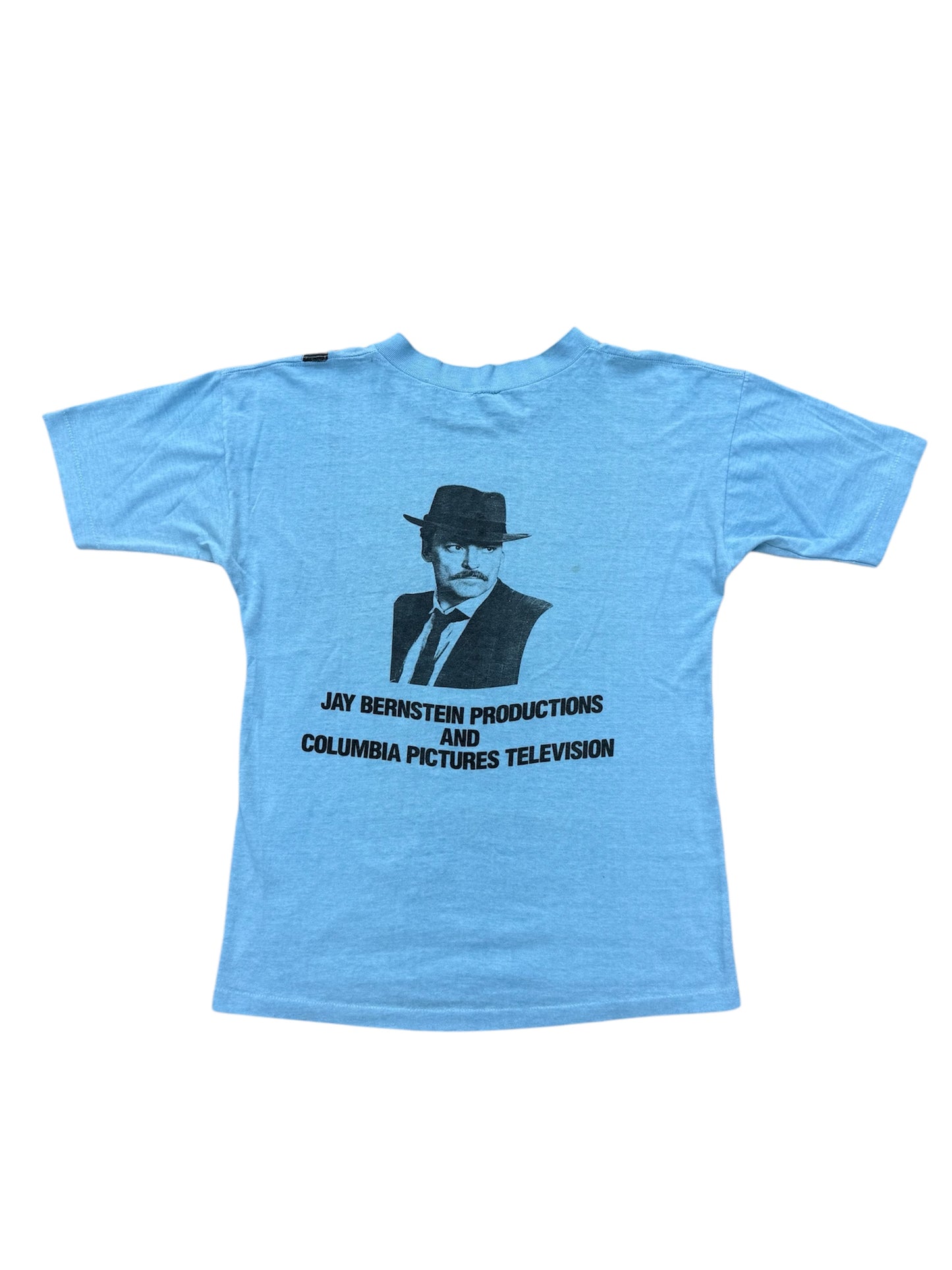 Vintage 1980s Mickey Spillane “Mike Hammer” TV Promo Tee Columbia Pictures Crime Noir Graphic
