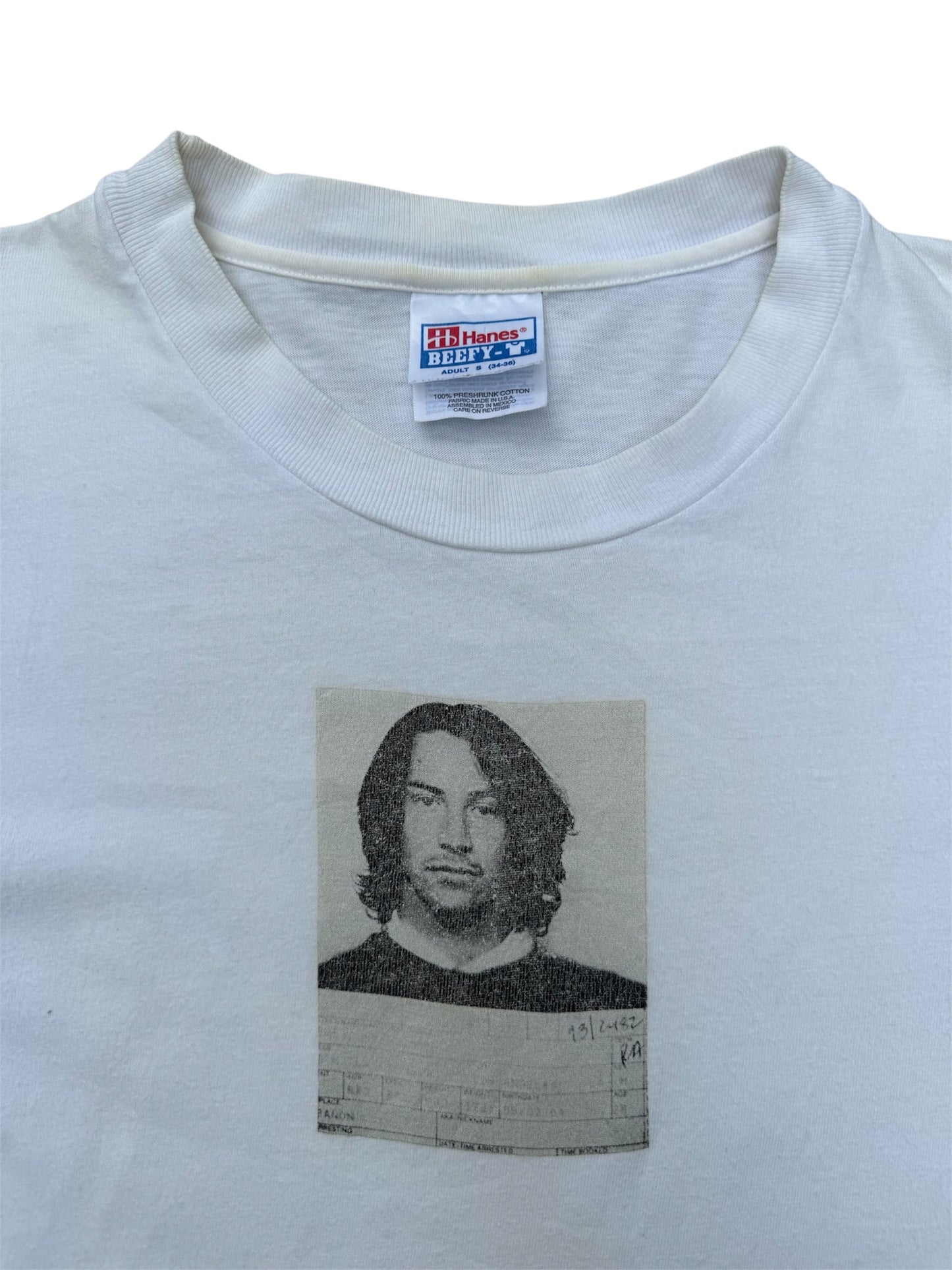 Vintage Keanu Reeves Mugshot Long Sleeve Incident Report Shirt