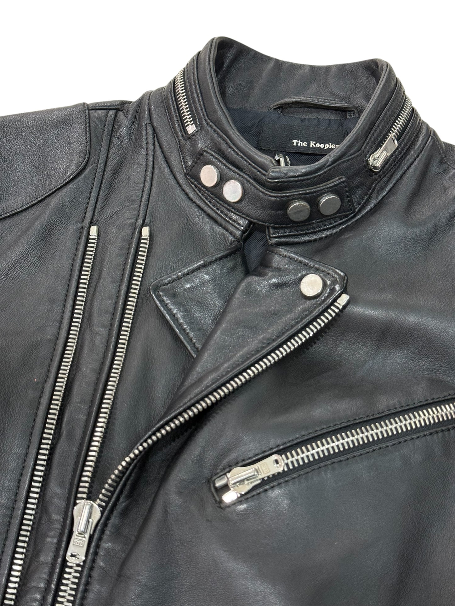 The Kooples Lambskin Leather Biker Jacket SS14