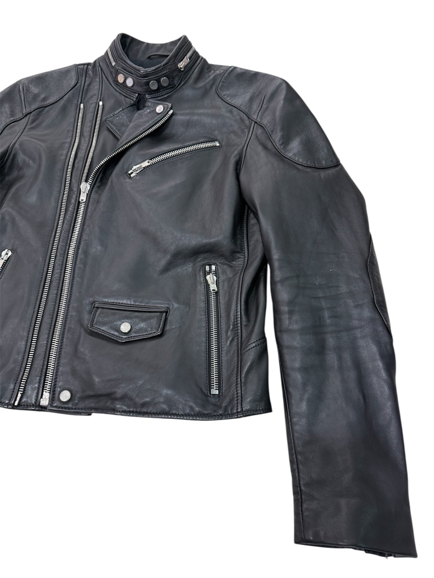 The Kooples Lambskin Leather Biker Jacket SS14