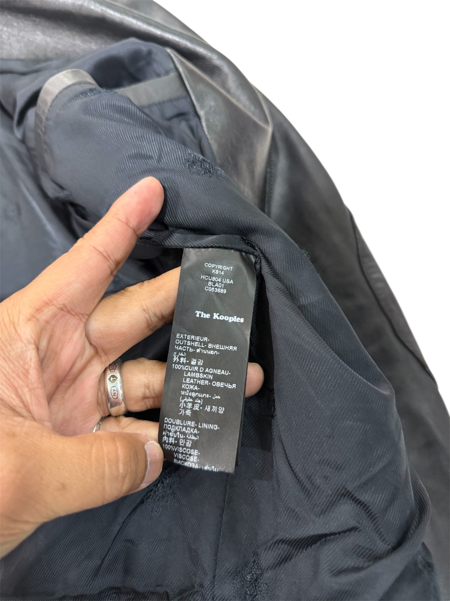 The Kooples Lambskin Leather Biker Jacket SS14