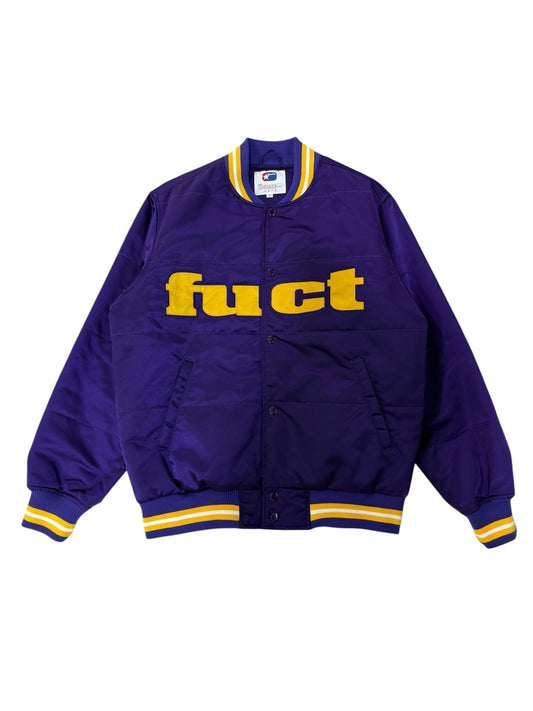 FUCT Nylon Varsity Jacket Purple Yellow