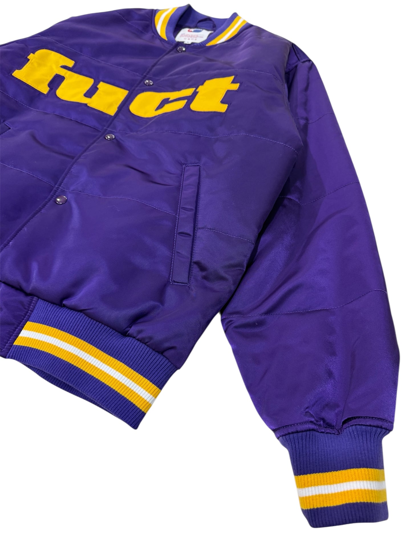 FUCT Nylon Varsity Jacket Purple Yellow