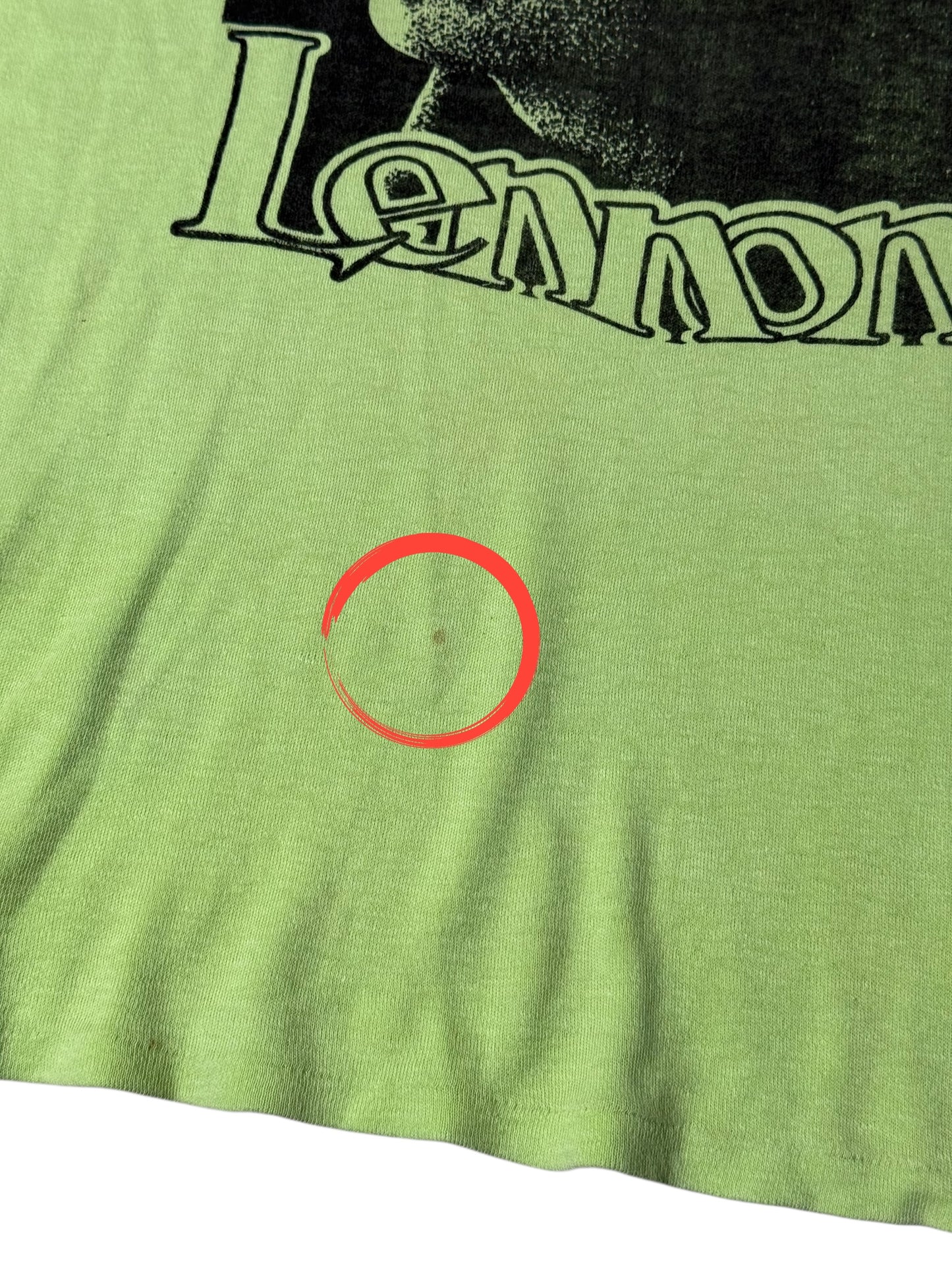 Vintage 1970s John Lennon Green Graphic T-Shirt Very Rare