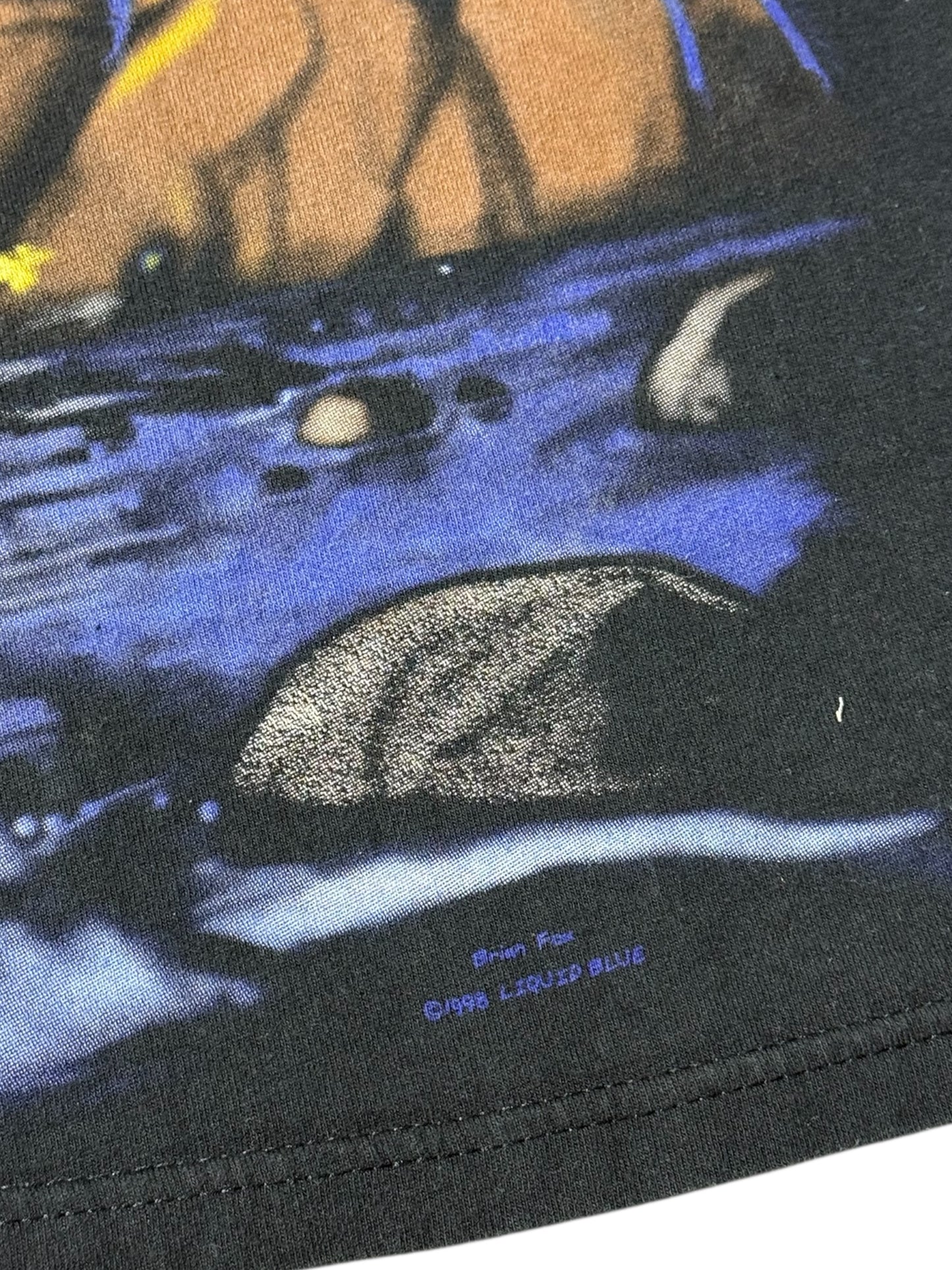 Vintage 1998 Liquid Blue Native American Spirit Rider Double-Sided T-Shirt