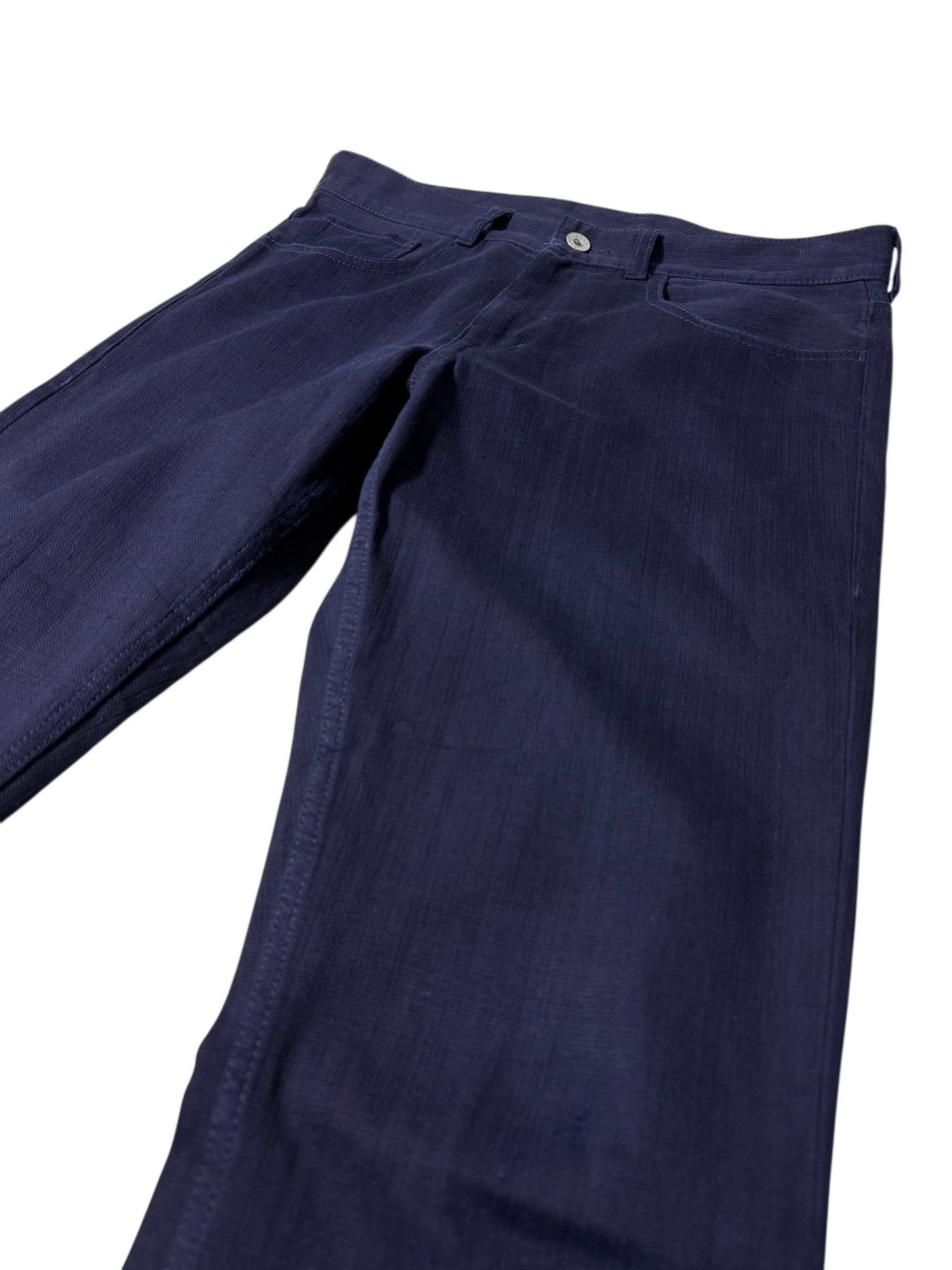 ABAHOUSE Japan Textured Cotton Twill Pants Straight Leg