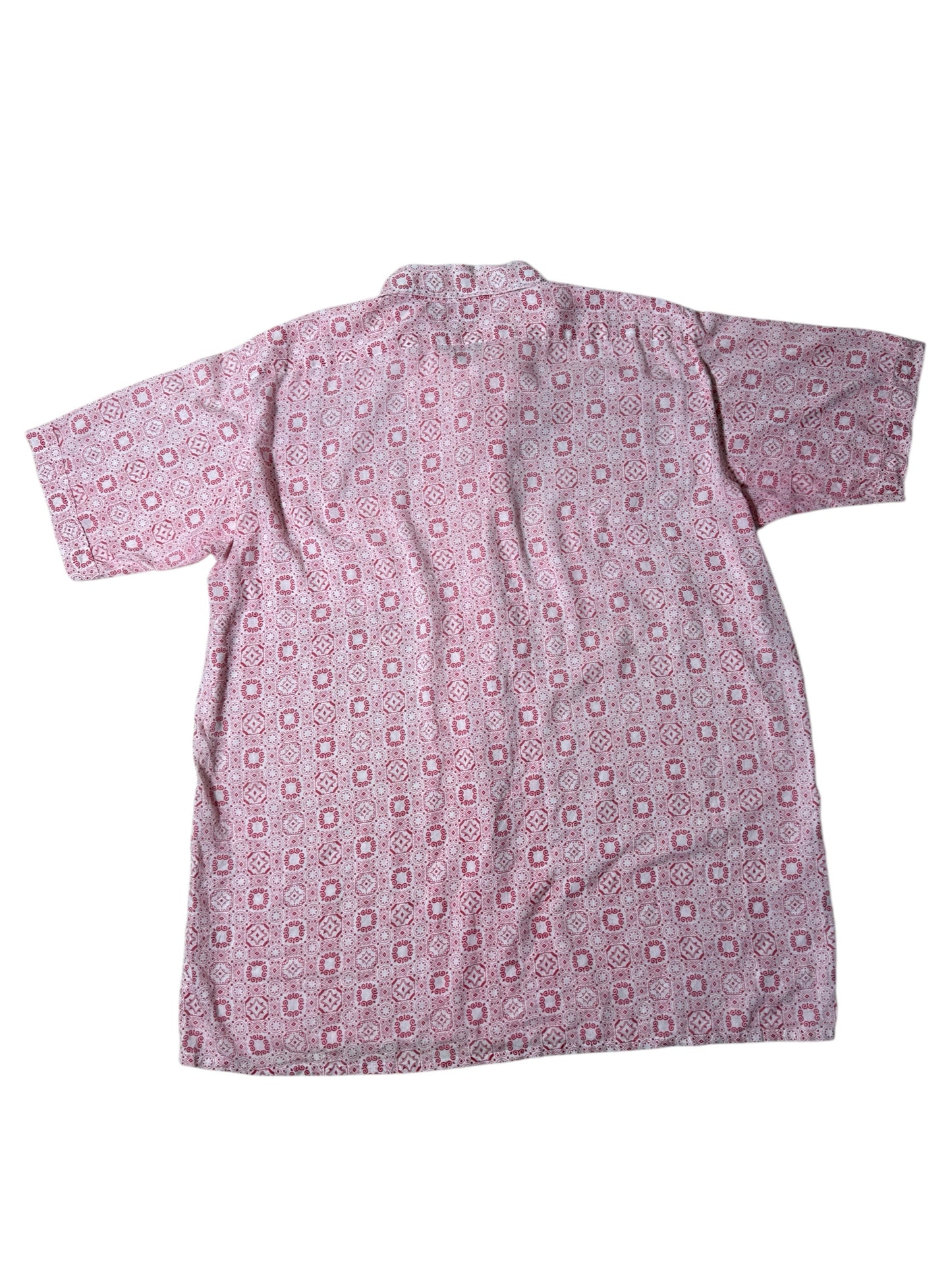 Vintage 1960s–70s The King Size Co. Geometric Print Double Pocket Shirt Made in USA