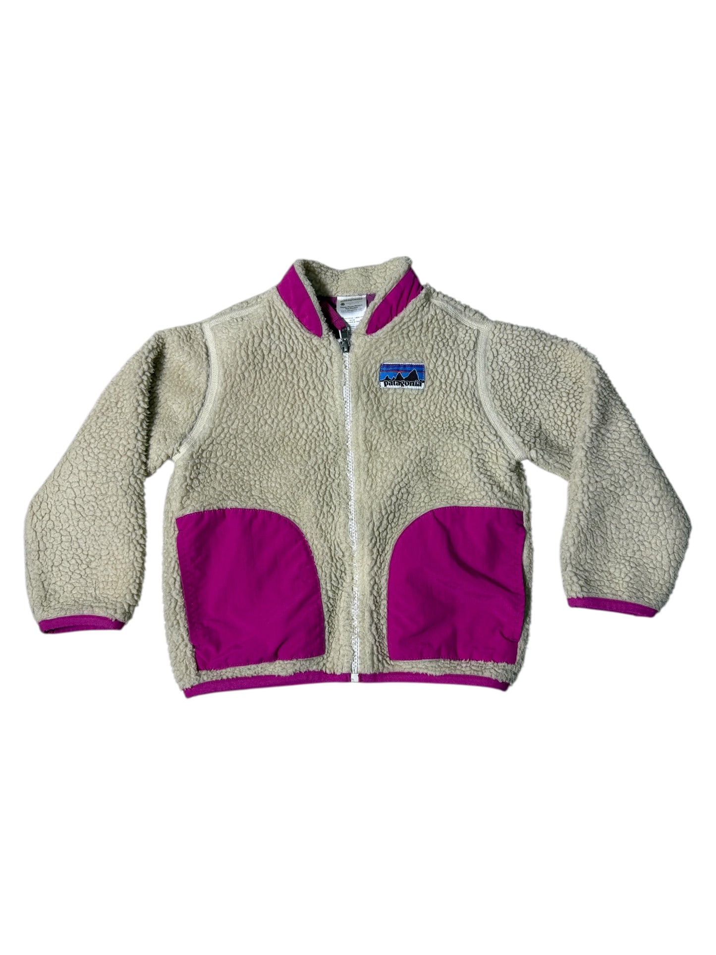 Patagonia Baby Retro Fleece Jacket Cream & Magenta